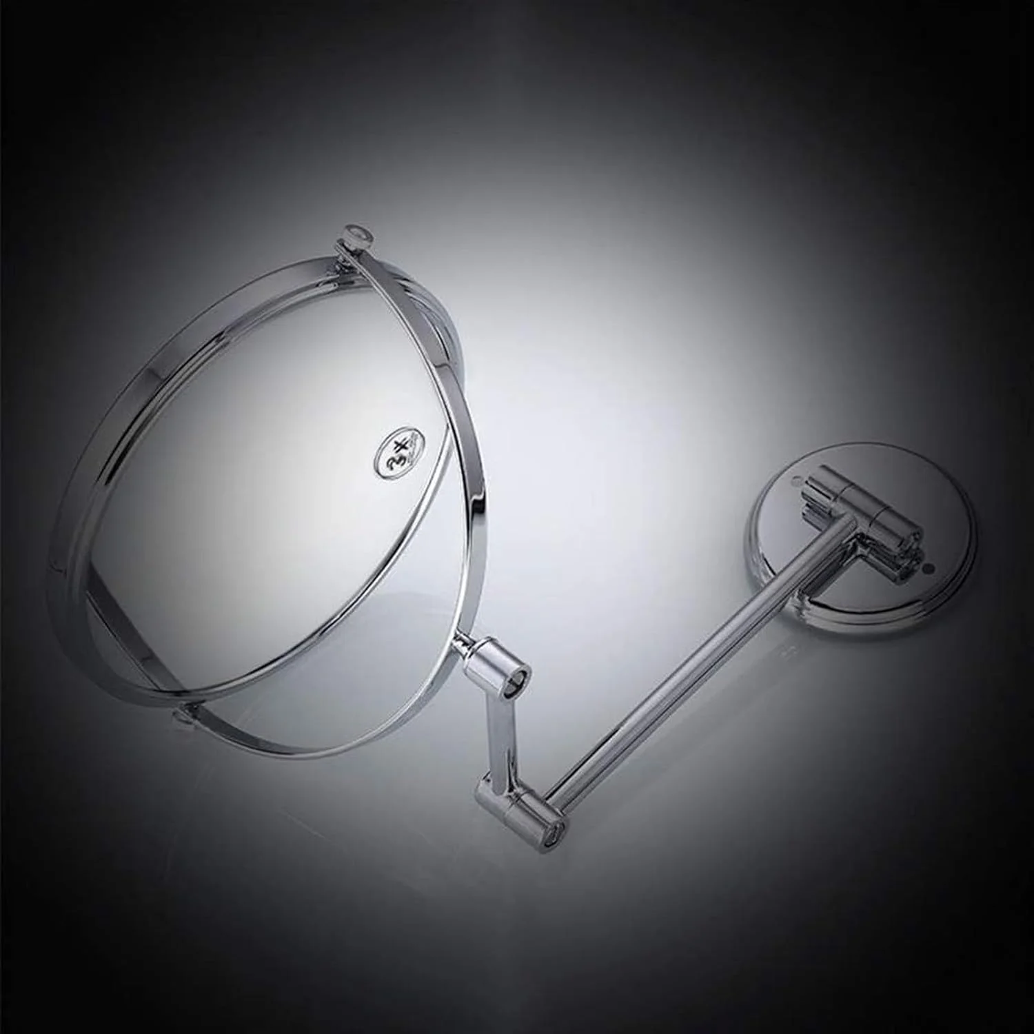 آینه آرایشی با بزرگنمایی 3 برابر، آینه حمام دیواری تاشو، آینه زیبایی دو طرفه تلسکوپی