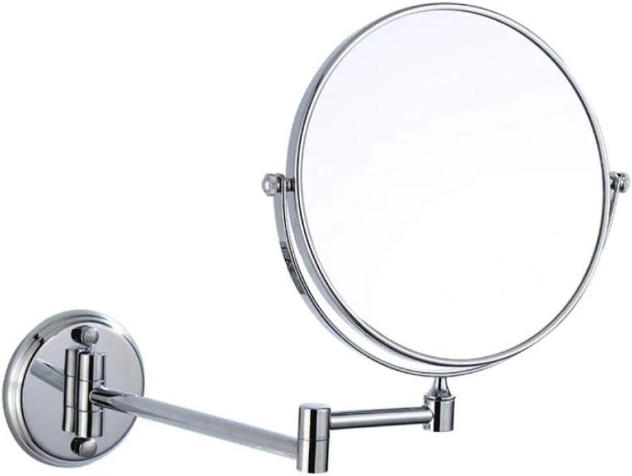 آینه آرایشی دیواری، آینه زیبایی یک طرفه با بزرگنمایی 3 برابر، آینه حمام با چرخش 360 درجه، آینه آرایشی قابل گسترش، نقره ای (رنگ: مسی عتیقه، اندازه: 8 اینچ) (An