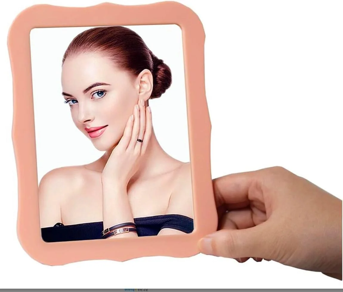 آینه مغناطیسی کمد، آینه کوچک برای کمد - 13.46 در 17.52 سانتیمتر - آینه مغناطیسی برای کمد مدرسه، حمام، جعبه ابزار کارگاه، کابینت اداری، لوازم جانبی کمد، صورتی