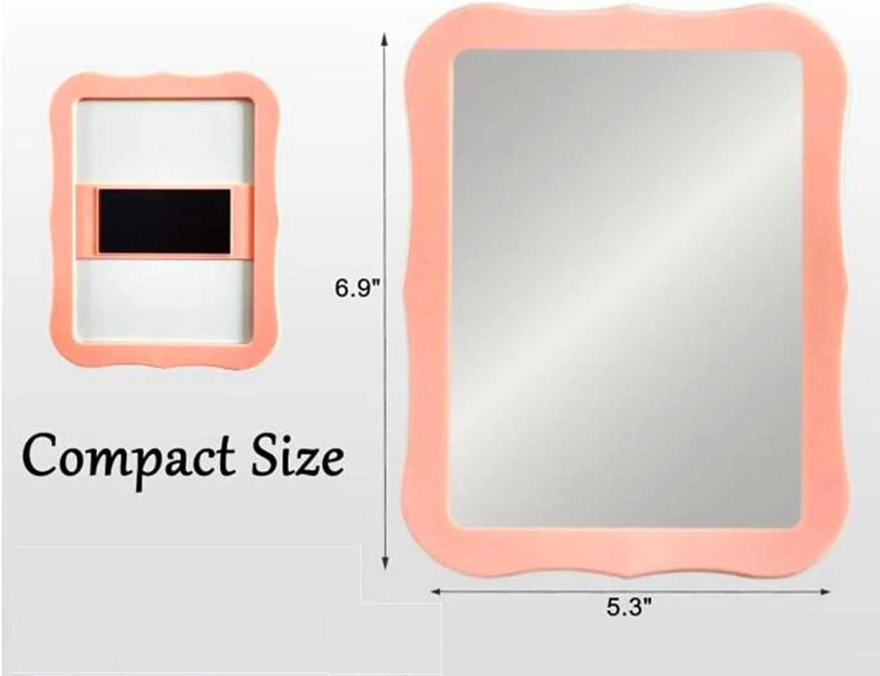 آینه مغناطیسی کمد، آینه کوچک برای کمد - 13.46 در 17.52 سانتیمتر - آینه مغناطیسی برای کمد مدرسه، حمام، جعبه ابزار کارگاه، کابینت اداری، لوازم جانبی کمد، صورتی