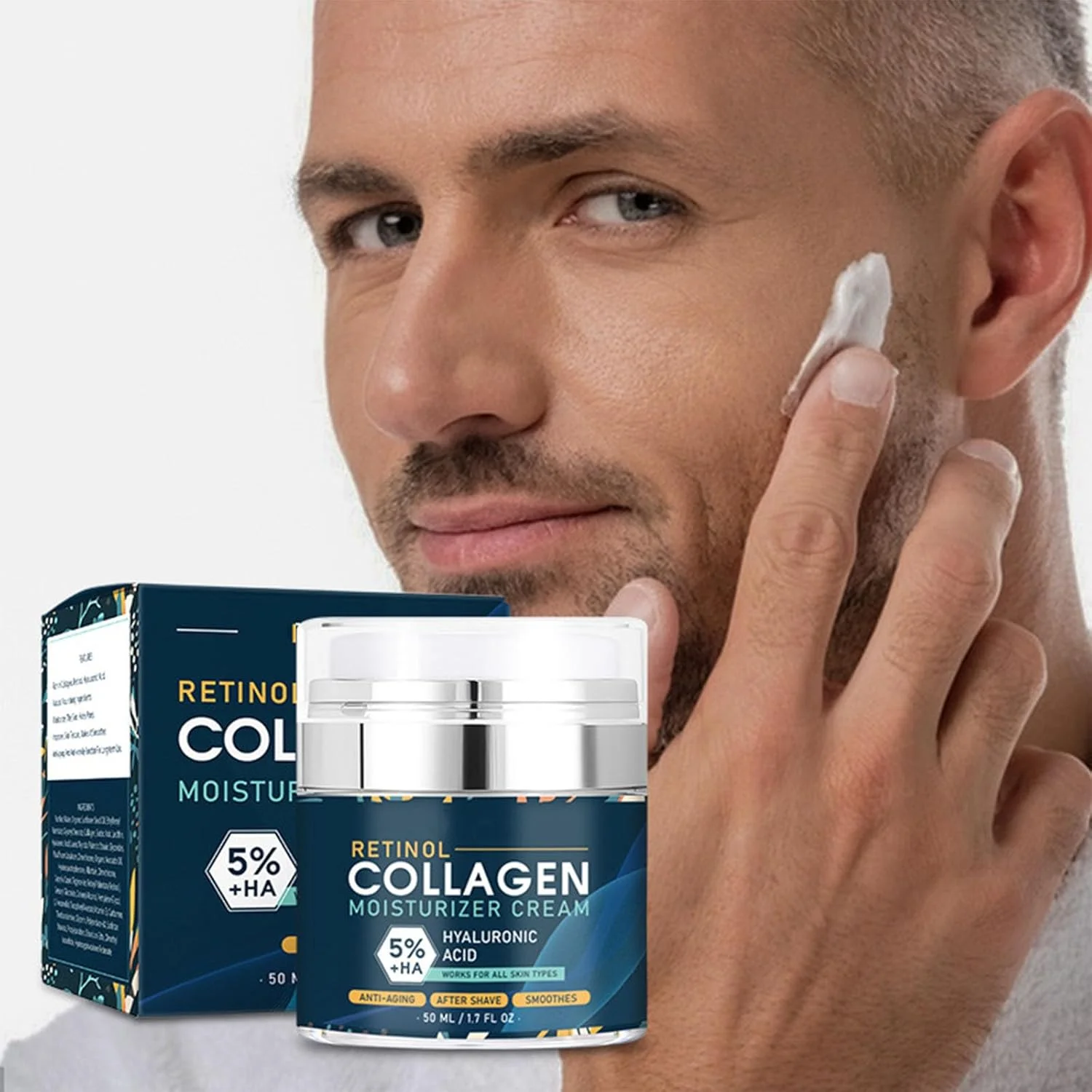 کرم مرطوب کننده ضد پیری اسید هیالورونیک ارگانیک، مرطوب کننده صورت ضد پیری، کرم سفت کننده ارگانیک، سبک وزن، مواد فعال خطوط ریز و چین و چروک را کاهش می دهند، 50 میلی لیتر