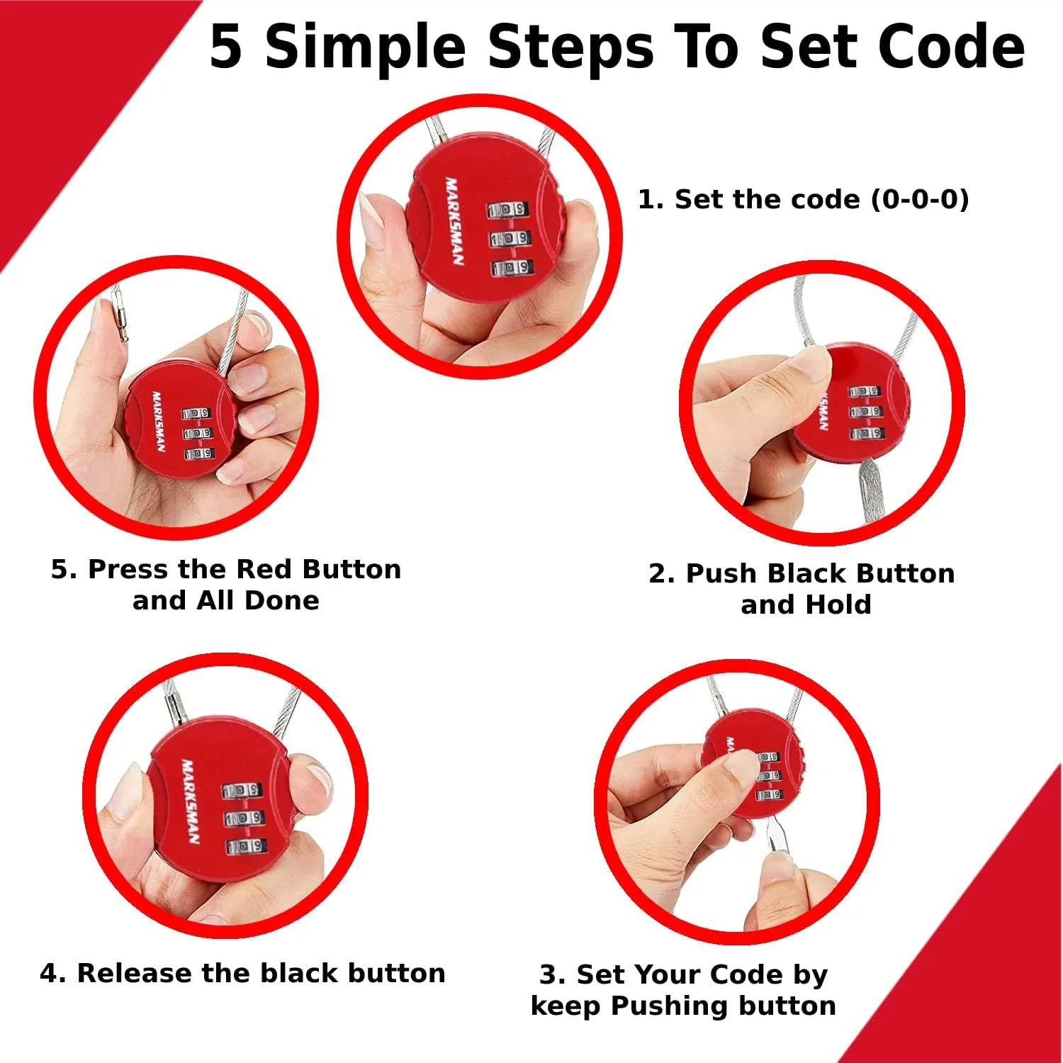 قفل ترکیبی AZK [بسته 2 عددی] - قفل های کوچک بدون کلید قابل تنظیم مجدد، قفل آلیاژ روی 3 رقمی برای کمدهای مدرسه و ورزشگاه، کیف دستی، کابینت، چمدان و جعبه ابزار