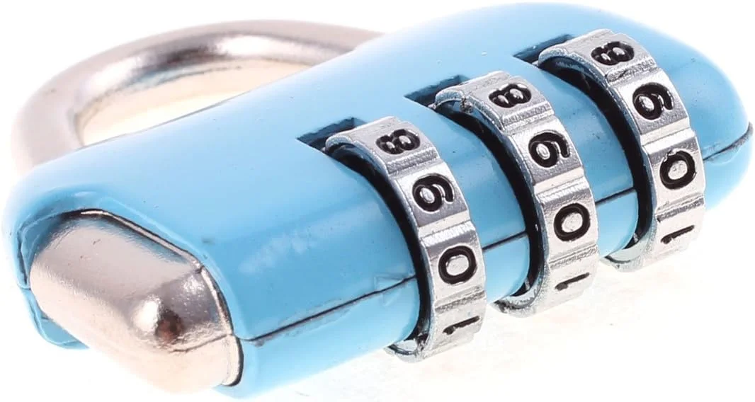 قفل ترکیبی قابل تنظیم مجدد چمدان Aexit، قفل کوچک با 3 رقم (81ry27qf303)، آبی