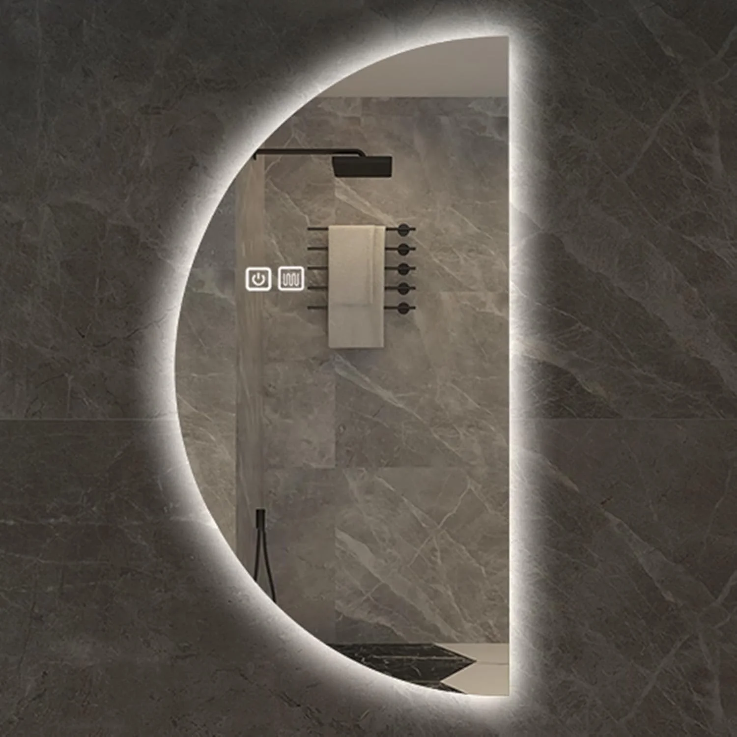 آینه حمام LED نیم دایره LYXWGRZD، آینه دیواری ضد مه، آینه دیواری نامنظم نیم گرد، آینه روشویی حمام با نورپردازی 3 رنگ و قابلیت تنظیم نور (رنگ: L، سایز: 50x100 سانتی متر) آینه حمام LED نیم دایره LYXWGRZD، آینه دیواری ضد مه، آینه دیواری نامنظم نیم گرد، آینه روشویی حمام با نورپردازی 3 رنگ و قابلیت تنظیم نور (رنگ: L، سایز: 50x100 سانتی متر)