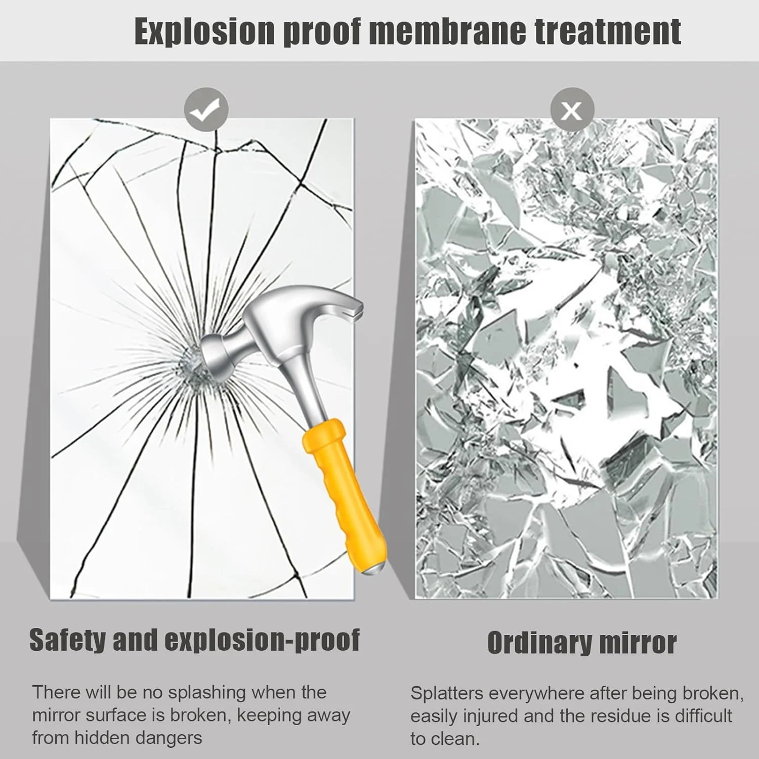 آینه حمام نیم دایره LYXWGRZD، آینه دیواری نامنظم نیمه ماه با عملکرد ضد مه، آینه روشویی حمام LED با نورپردازی 3 رنگ قابل تنظیم، نصب شده روی دیوار (رنگ: L، اندازه: 24x47 اینچ/6