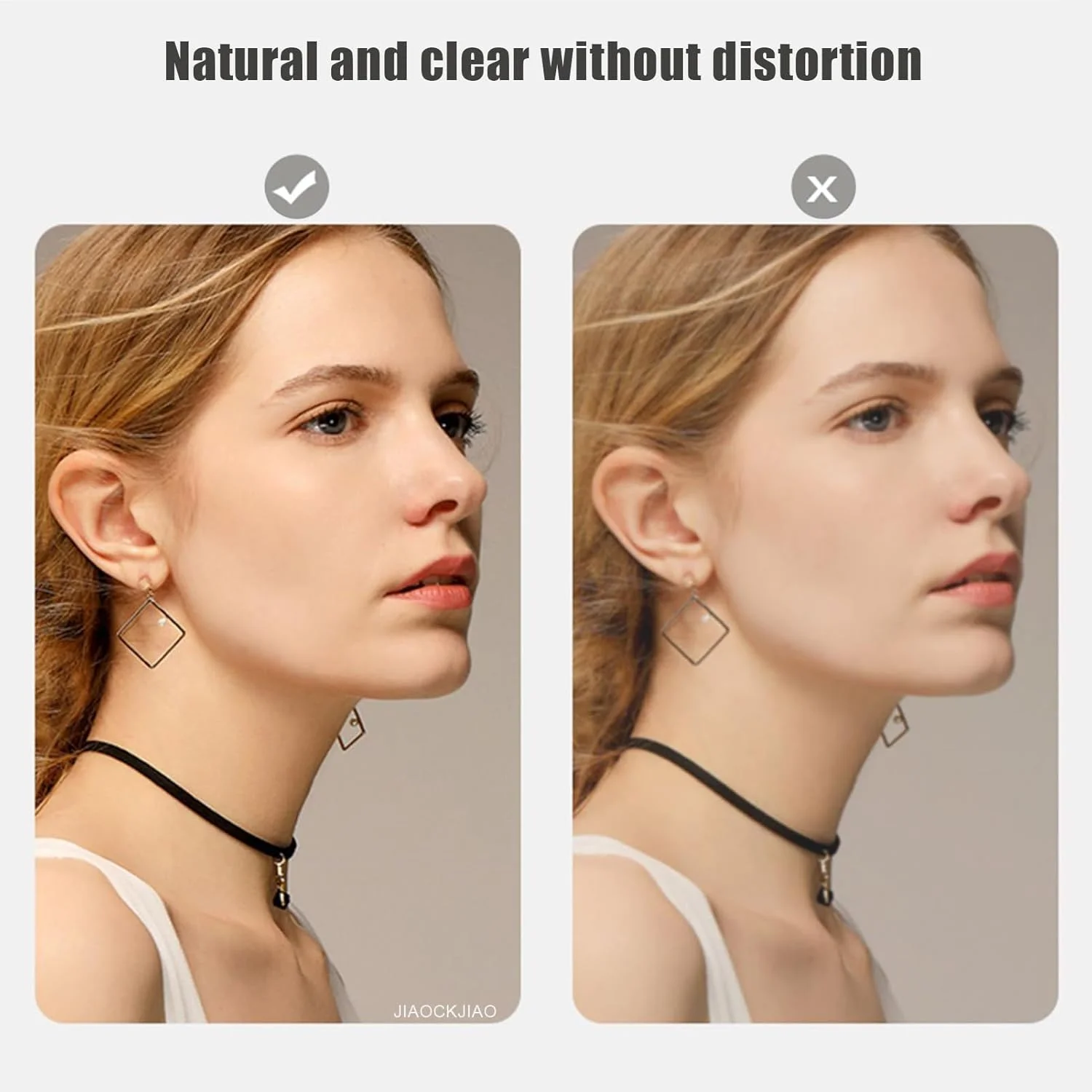 آینه حمام نیم دایره LYXWGRZD، آینه دیواری نامنظم نیمه ماه با عملکرد ضد مه، آینه روشویی حمام LED با نورپردازی 3 رنگ قابل تنظیم، نصب شده روی دیوار (رنگ: L، اندازه: 24x47 اینچ/6