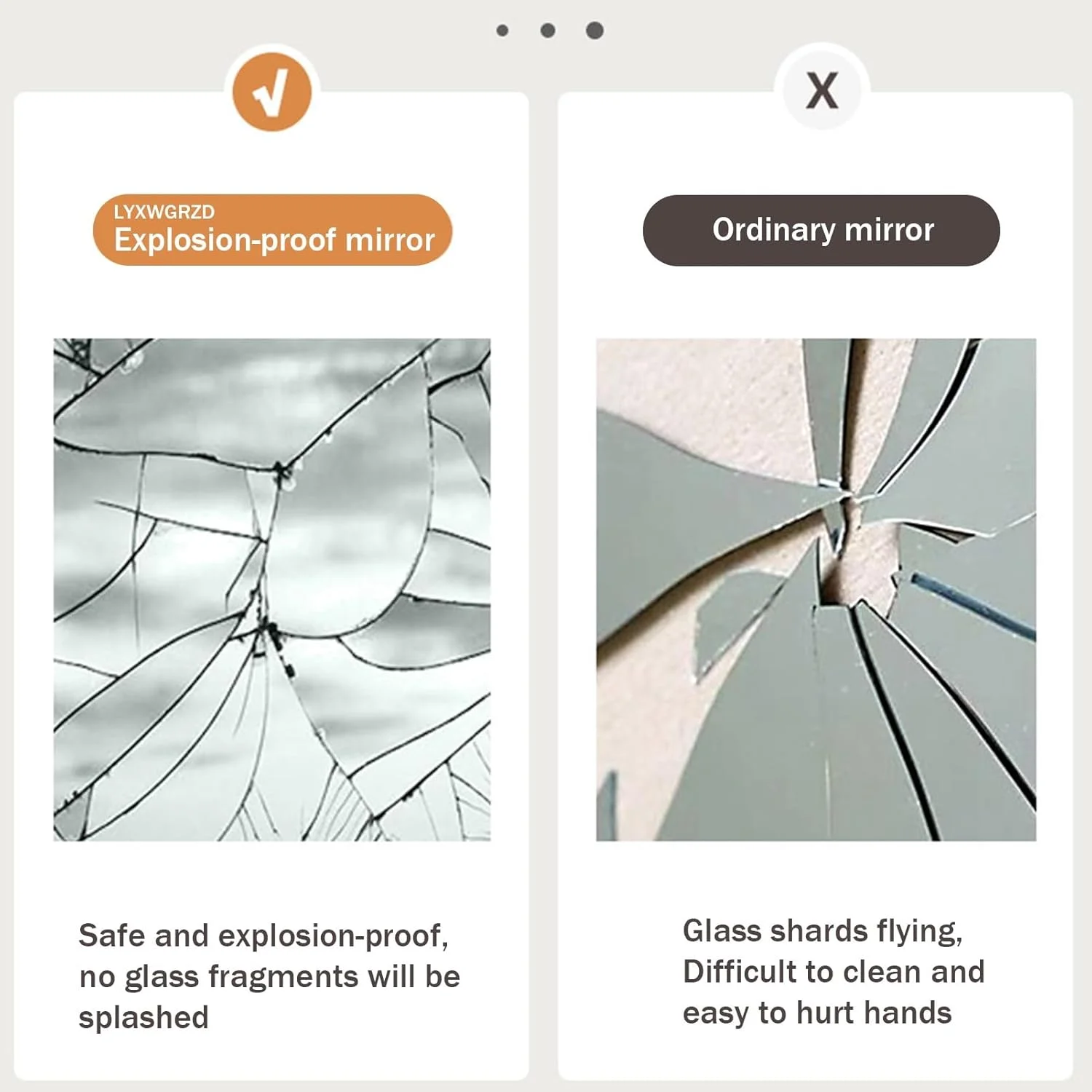 آینه حمام LED نیم دایره LYXWGRZD، آینه دیواری نامنظم با سیستم ضد بخار، آینه روشویی حمام با نورپردازی 3 رنگ، آینه دیواری دیمر دار (رنگ: R، اندازه: 50x100 سانتی متر)