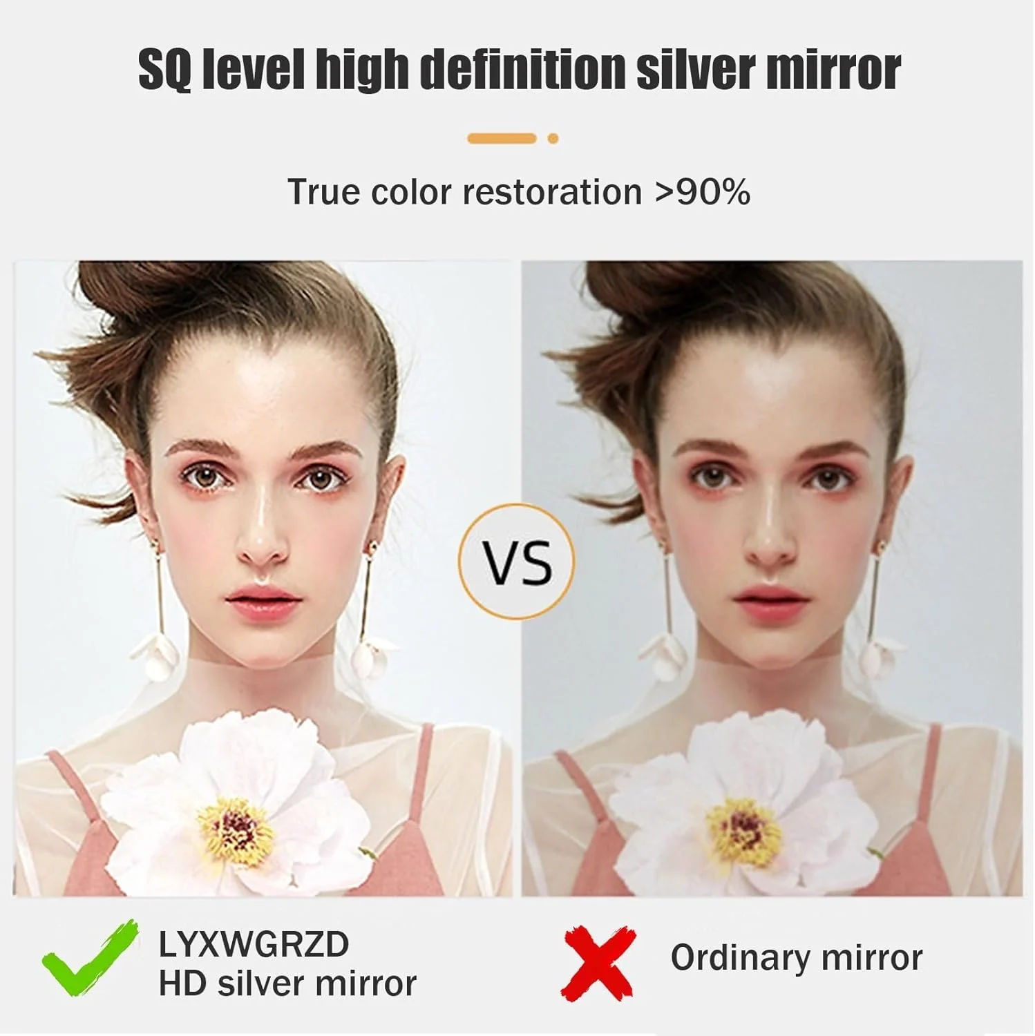 آینه حمام نامنظم LYXWGRZD، آینه دیواری با ضد بخار، آینه آرایش آویز با نور LED سه رنگ قابل تنظیم، برای راهرو/اتاق خواب/اتاق پرو، آینه تزئینی (رنگ: B، اندازه :