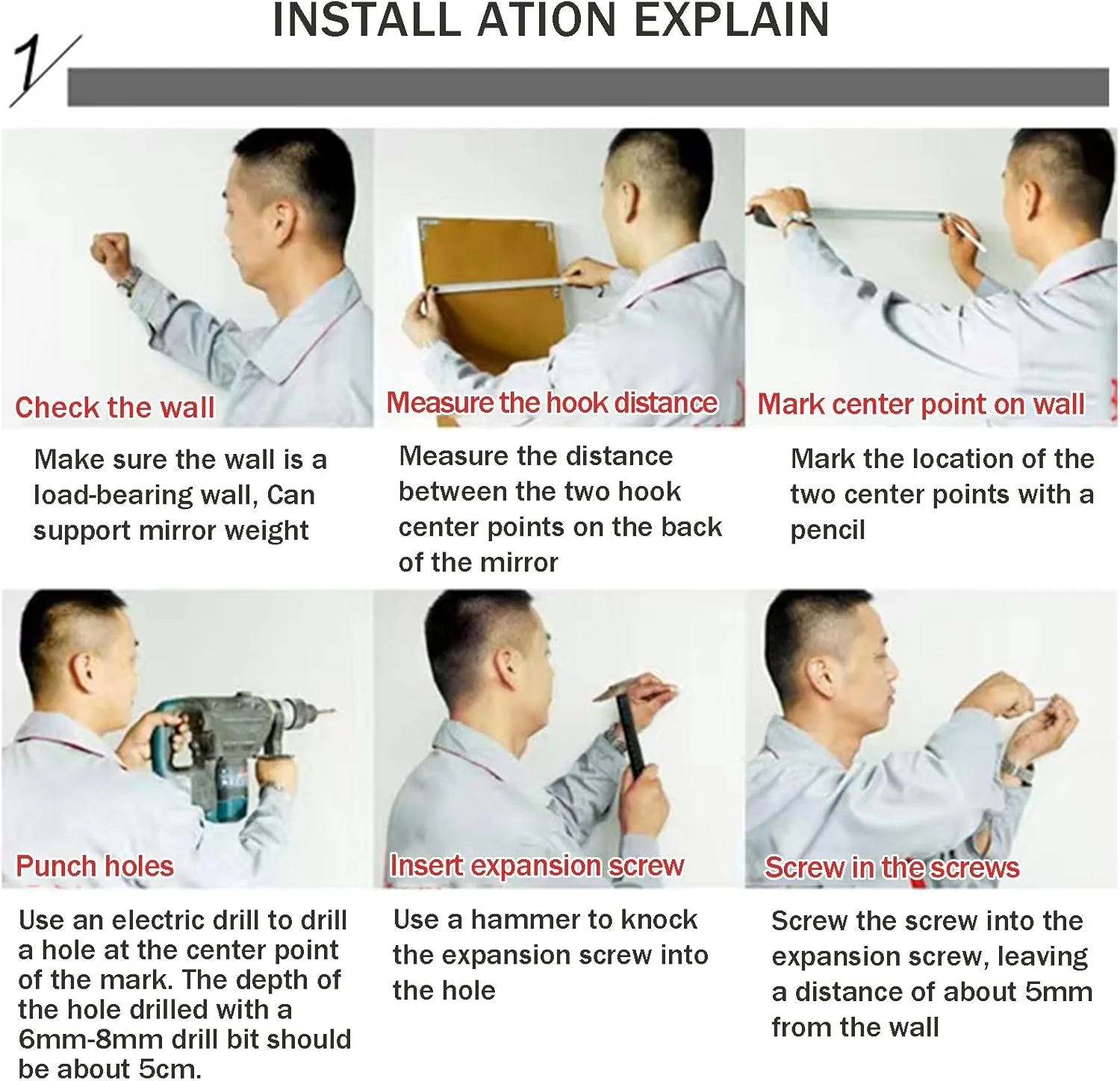 آینه حمام نامنظم LYXWGRZD با ضد بخار، آینه دیواری تزئینی، آینه آرایش نیم دایره ای با نور LED سه رنگ قابل تنظیم، برای حمام، اتاق نشیمن، اتاق خواب (رنگ: L-A، اندازه: 39 اینچ)
