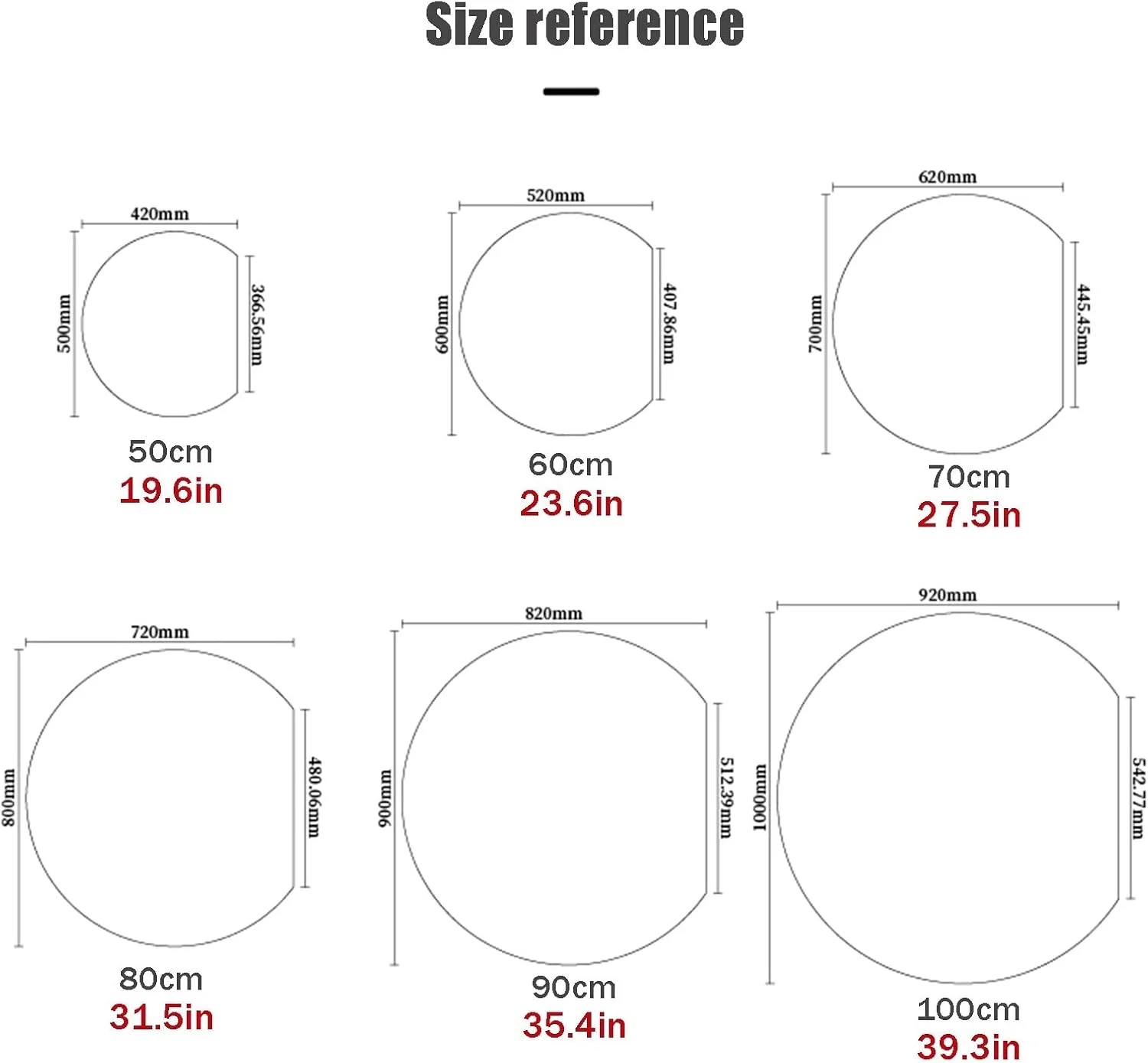 LYXWGRZD LED Bathroom Mirror, Half Circle Wall Mirror with Demister Touch 3 Colors Illuminated, Vanity Mirror Wall Mounted, for over sink, Entrance, bedroom (Color : L, Size : 27.5''/70cm) LYXWGRZD LED Bathroom Mirror, Half Circle Wall Mirror with Demister Touch 3 Colors Illuminated, Vanity Mirror Wall Mounted, for over sink, Entrance, bedroom (Color : L, Size : 27.5''/70cm)