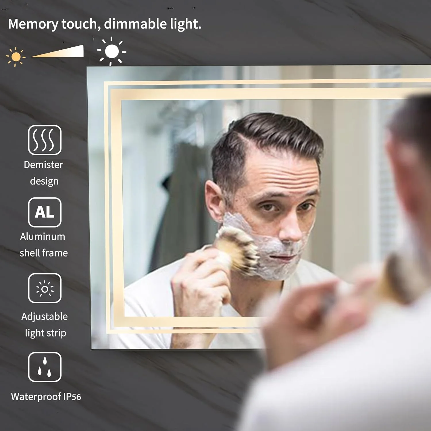 آینه حمام ال ای دی LUVODI با ابعاد 1200x600 میلی متر، آینه روشویی بزرگ نورانی دیواری با پد ضد بخار و کلید لمسی، آینه تمام قد با نور پس زمینه و نور جلو (افقی/عمودی) آینه حمام ال ای دی LUVODI با ابعاد 1200x600 میلی متر، آینه روشویی بزرگ نورانی دیواری با پد ضد بخار و کلید لمسی، آینه تمام قد با نور پس زمینه و نور جلو (افقی/عمودی)