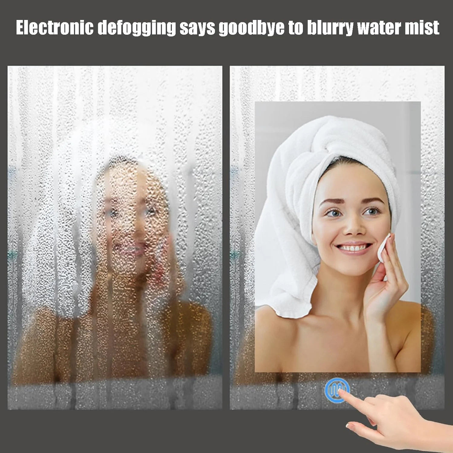 آینه حمام LED مدل LYXWGRZD، آینه دیواری نیم دایره با دیمستر لمسی، 3 رنگ نورپردازی شده، آینه روشویی دیواری، مناسب برای بالای سینک، ورودی، اتاق خواب (رنگ: L، اندازه: 90 سانتی متر / 35.4 اینچ)