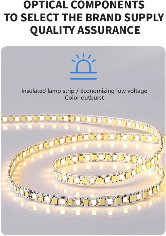 آینه LED بیضی شکل Luminorcrest، 50 * 70 سانتی متر، آینه هوشمند حمام با نور، ضد بخار، 3 رنگ قابل تنظیم، نورپردازی جلو و عقب، CRI90+، دکمه لمسی