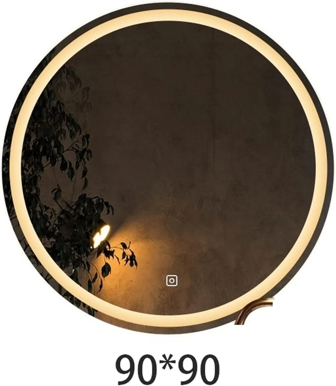 آینه حمام LOYOUYEO، آینه روشویی، آینه های حمام با نور، آینه گرد خود چسب دار دیواری تمام قد بزرگ