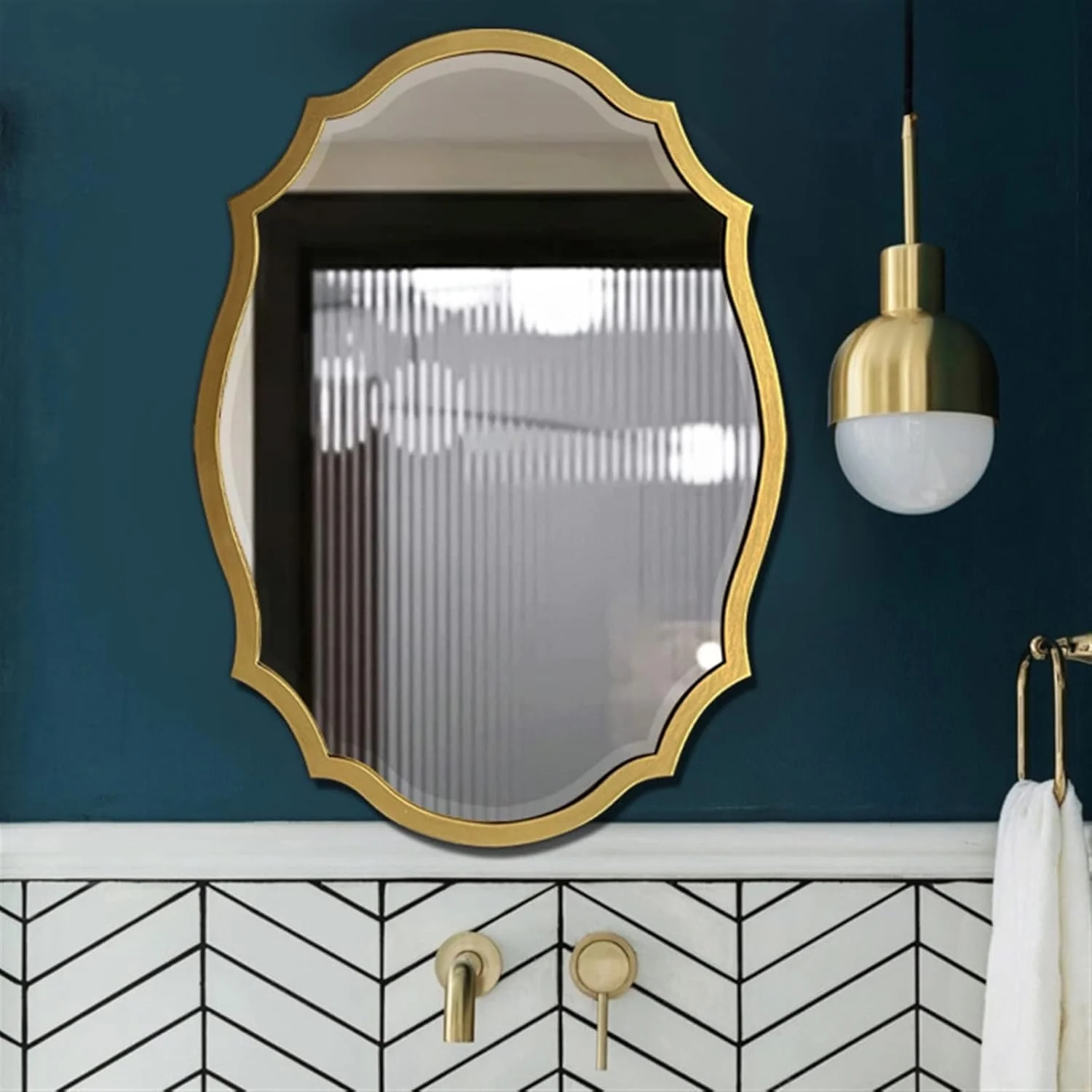 آینه حمام LOYOUYEO آینه حمام آینه آرایش رومیزی بدون قاب بیضی شکل آینه حمام LOYOUYEO آینه حمام آینه آرایش رومیزی بدون قاب بیضی شکل