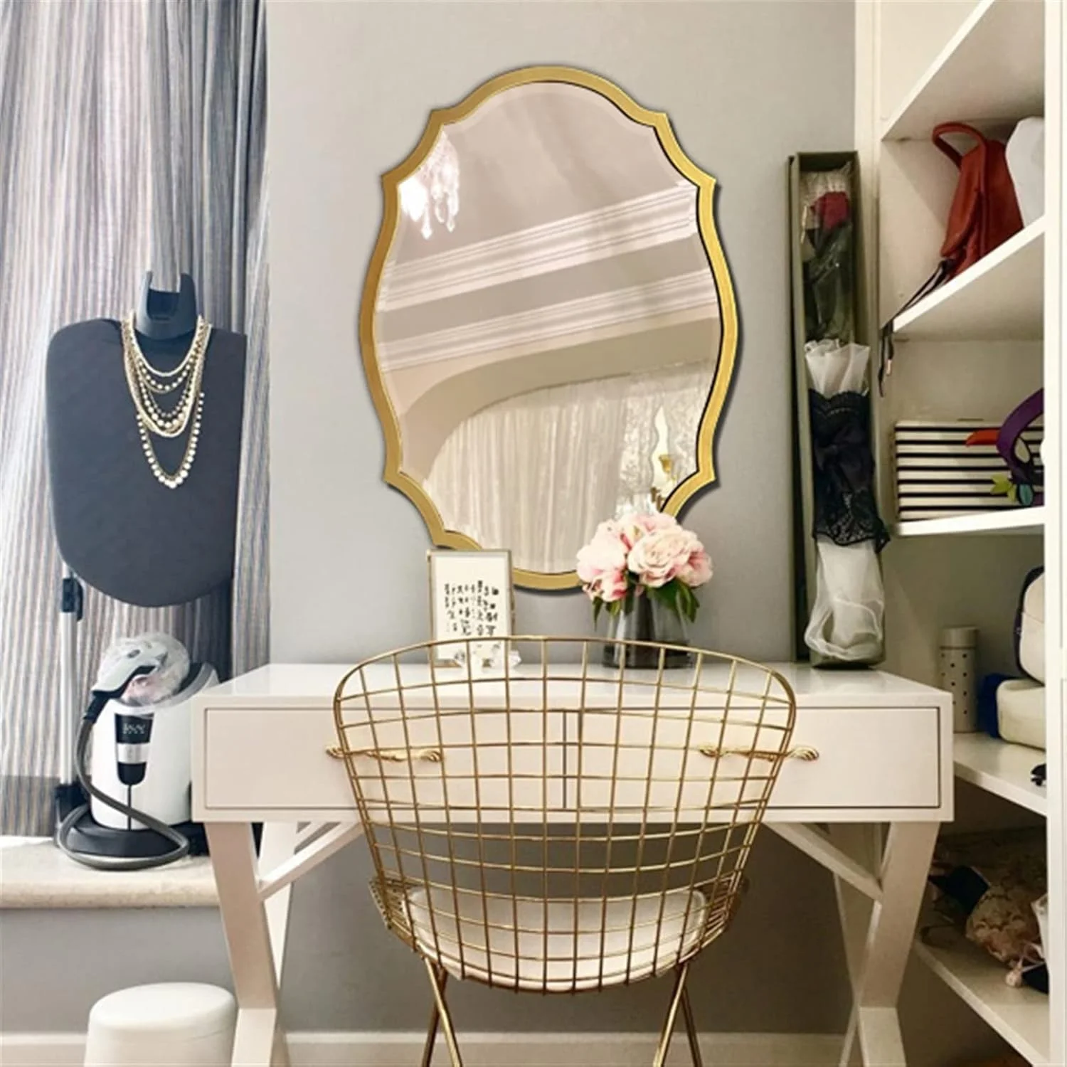 آینه حمام LOYOUYEO آینه حمام آینه آرایش رومیزی بدون قاب بیضی شکل آینه حمام LOYOUYEO آینه حمام آینه آرایش رومیزی بدون قاب بیضی شکل