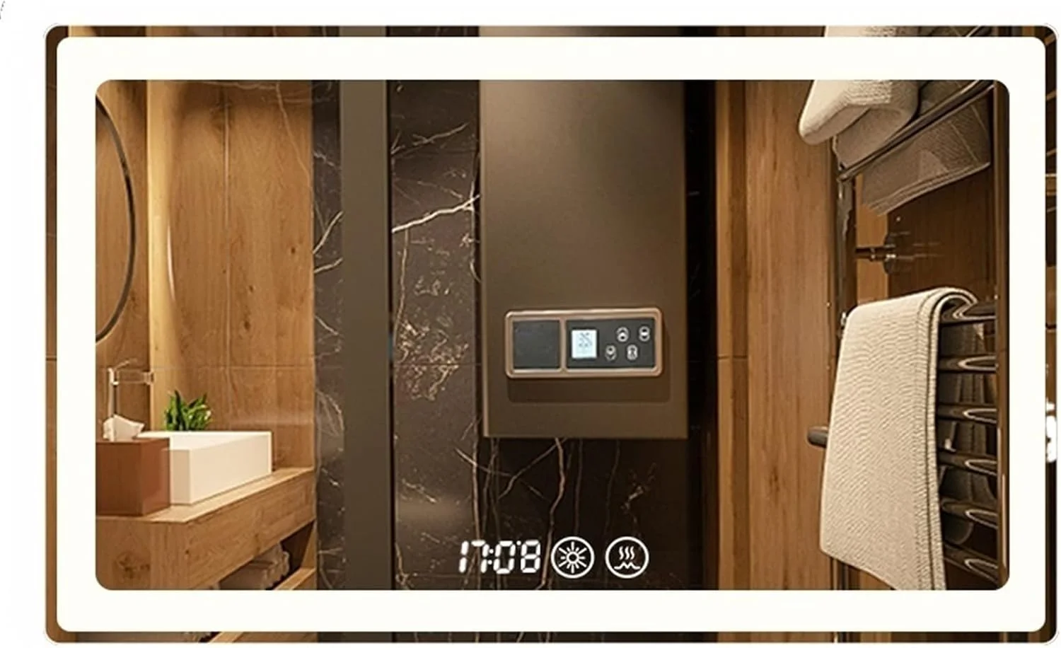 آینه حمام LOYOUYEO، مناسب اتاق خواب، آرایش و تمیزکاری، نور سفید گرم