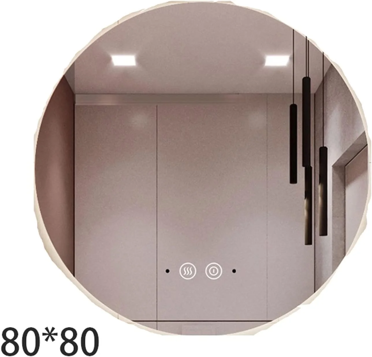 آینه حمام LOYOUYEO گرد دیواری، آینه حمام هوشمند با نور پس زمینه و چسب خودکار آینه حمام LOYOUYEO گرد دیواری، آینه حمام هوشمند با نور پس زمینه و چسب خودکار