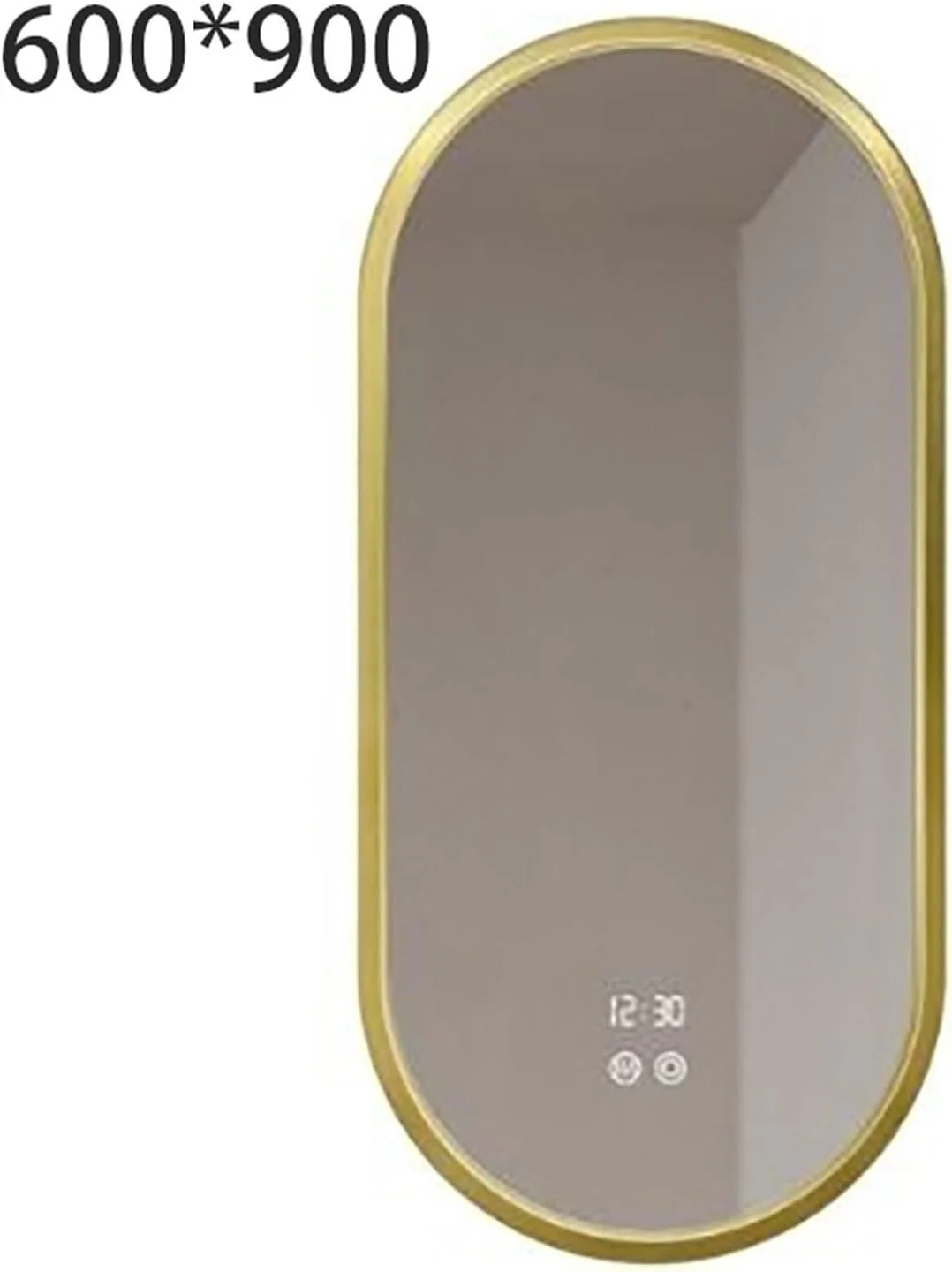 آینه حمام LOYOUYEO با قاب طلایی، طراحی بیضی شکل، آینه حمام نورپردازی شده، لوازم جانبی حمام
