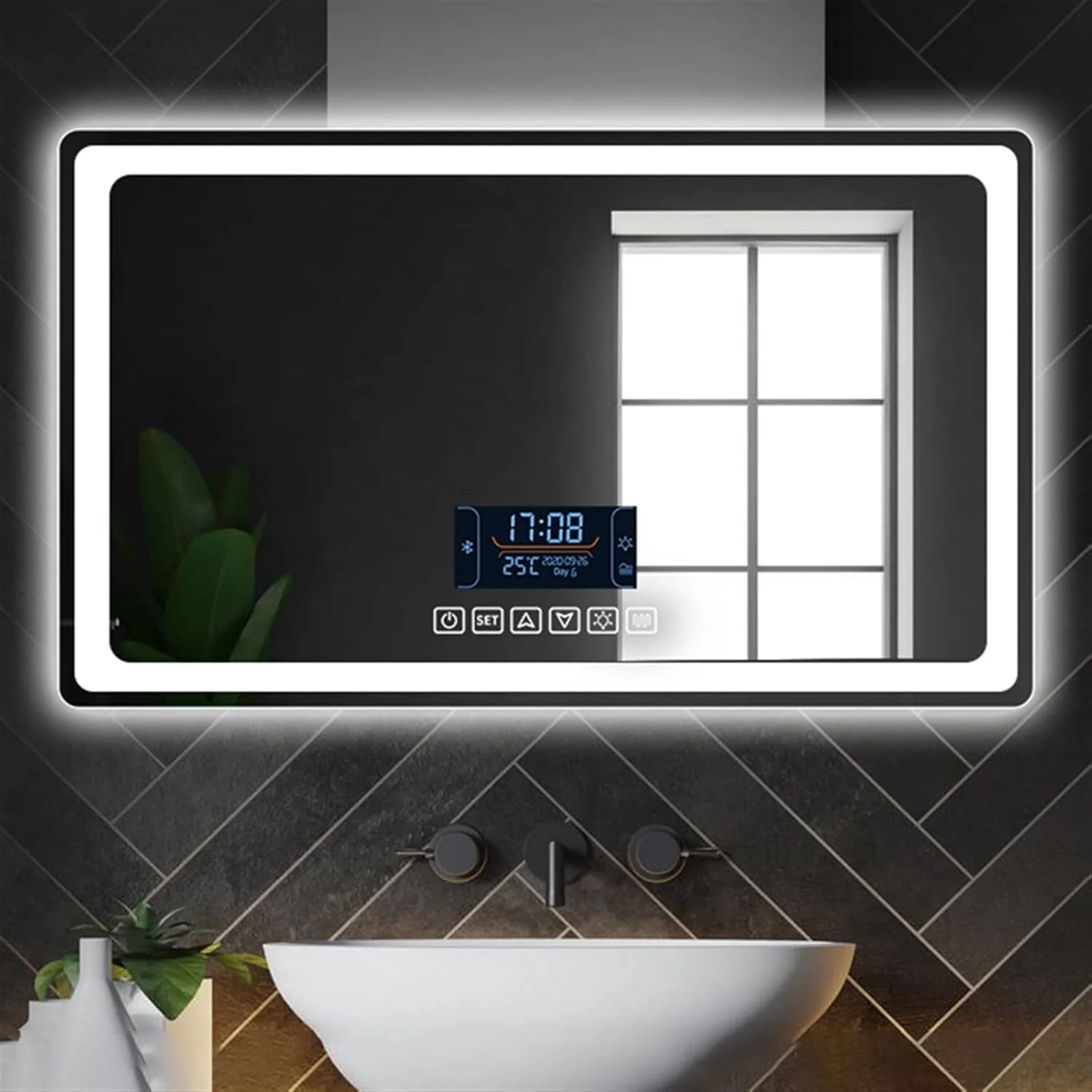 آینه حمام LOYOUYEO، مناسب اتاق خواب، آرایش و تمیزکاری، نور سفید گرم آینه حمام LOYOUYEO، مناسب اتاق خواب، آرایش و تمیزکاری، نور سفید گرم