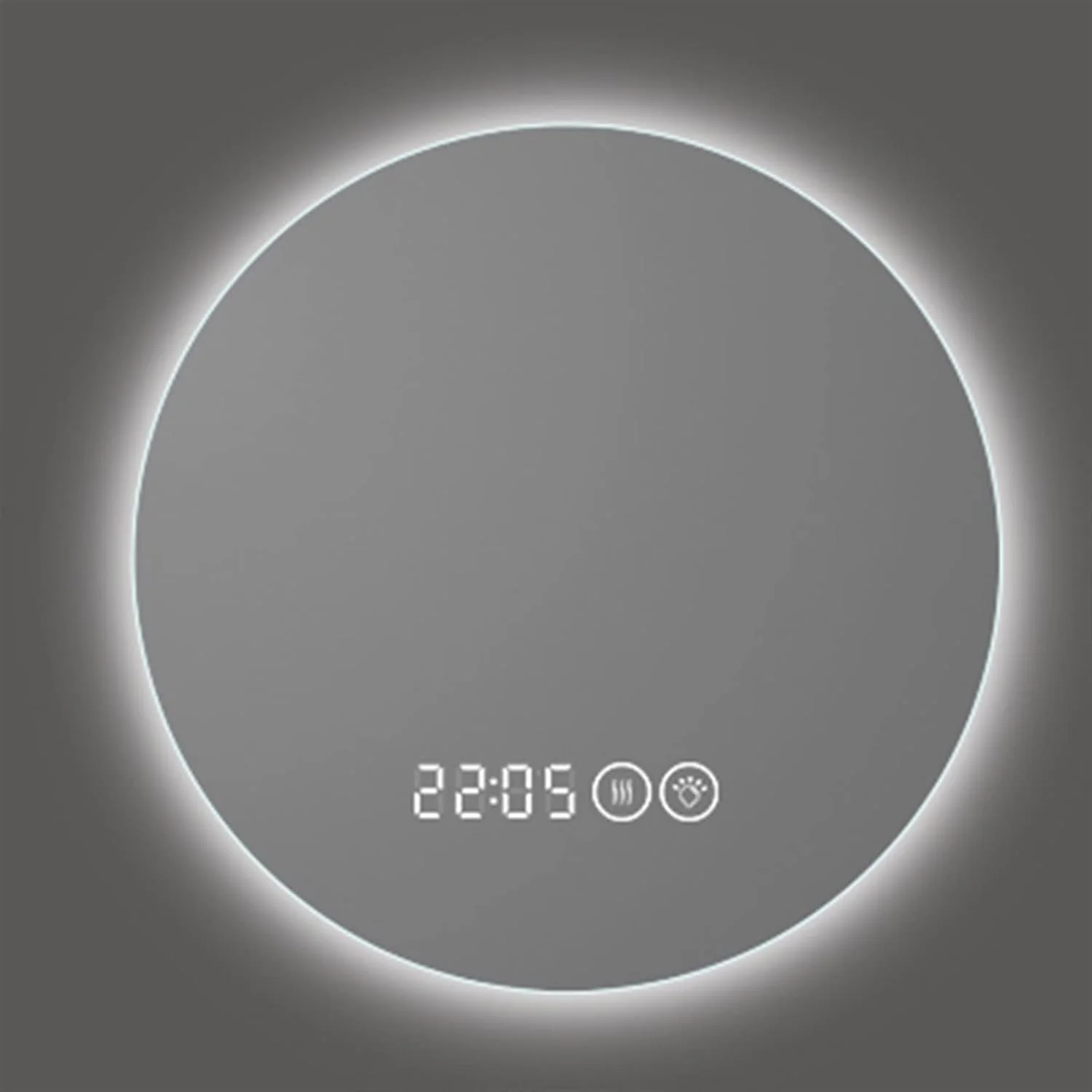 آینه حمام LOYOUYEO گرد دیواری، آینه حمام هوشمند با نور پس زمینه و چسب خودکار آینه حمام LOYOUYEO گرد دیواری، آینه حمام هوشمند با نور پس زمینه و چسب خودکار