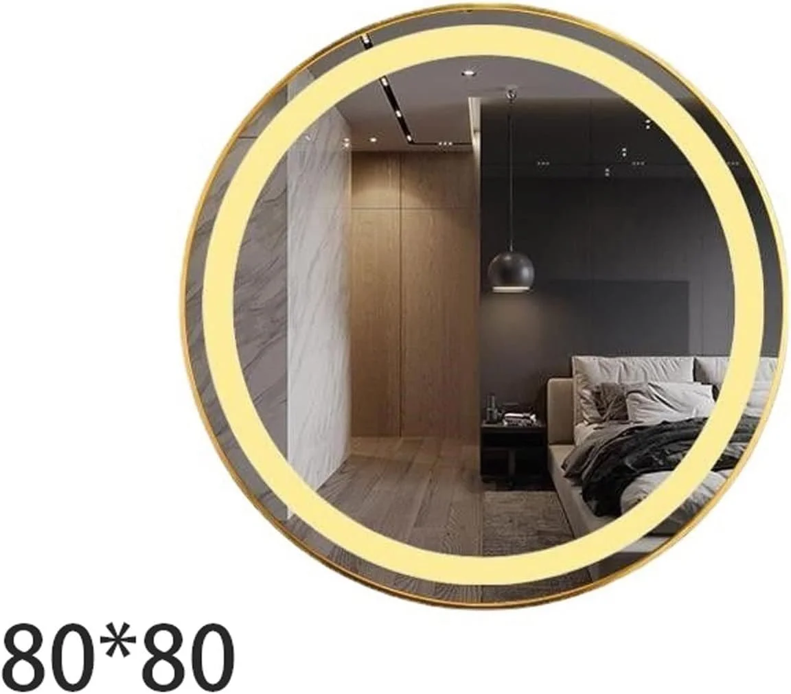 آینه حمام LOYOUYEO طلایی، آینه آرایشی حمام، آینه آرایشی توالت، آینه های ایستاده آرایش خانگی