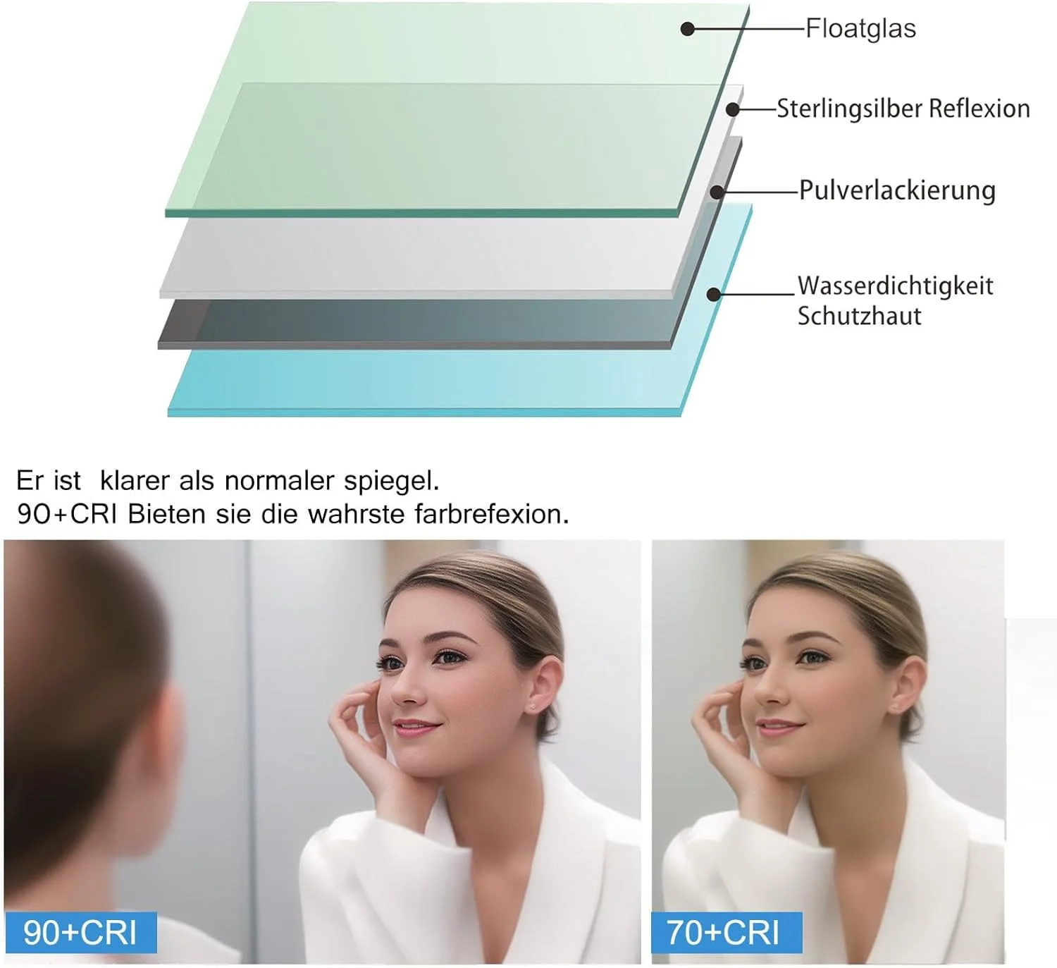 آینه حمام ال ای دی مدل LISA، ابعاد 70 در 50 سانتی متر، آینه دیواری بزرگ تزئینی 800 در 600 میلی متر، با قابلیت تنظیم نور با لمس، نور سفید گرم/سفید سرد، ضد بخار، دارای دوشاخه آینه حمام ال ای دی مدل LISA، ابعاد 70 در 50 سانتی متر، آینه دیواری بزرگ تزئینی 800 در 600 میلی متر، با قابلیت تنظیم نور با لمس، نور سفید گرم/سفید سرد، ضد بخار، دارای دوشاخه