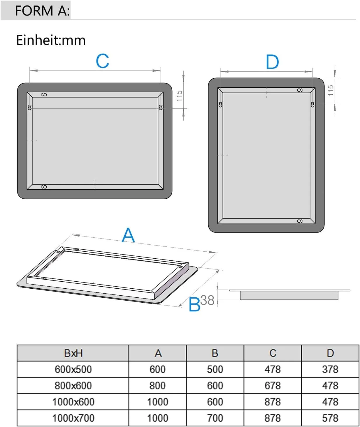 آینه حمام LED مدل LISA با نورپردازی، 70x50 سانتی متر، آینه بزرگ حمام با دکمه لمسی، نور قابل تنظیم، نور سفید گرم/سفید سرد، آینه دیواری ضد بخار برای حمام، سرویس بهداشتی، راهرو، گوشه های گرد آینه حمام LED مدل LISA با نورپردازی، 70x50 سانتی متر، آینه بزرگ حمام با دکمه لمسی، نور قابل تنظیم، نور سفید گرم/سفید سرد، آینه دیواری ضد بخار برای حمام، سرویس بهداشتی، راهرو، گوشه های گرد