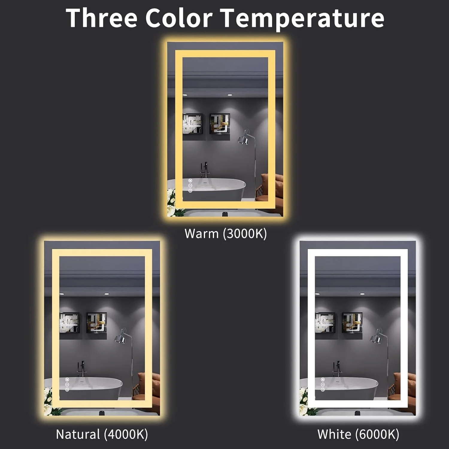 آینه حمام ال ای دی LOAAO با ابعاد 60 در 90 سانتی متر، ضد بخار، دیمر دار، نور پس زمینه + نور جلو، آینه روشویی چراغ دار برای دیوار، عملکرد حافظه، شیشه حرارت دیده، استفاده ایمن، دارای گواهینامه ETL آینه حمام ال ای دی LOAAO با ابعاد 60 در 90 سانتی متر، ضد بخار، دیمر دار، نور پس زمینه + نور جلو، آینه روشویی چراغ دار برای دیوار، عملکرد حافظه، شیشه حرارت دیده، استفاده ایمن، دارای گواهینامه ETL