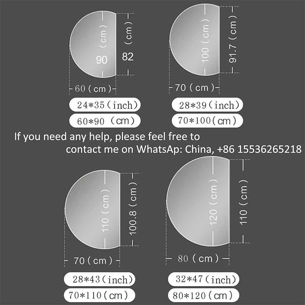 آینه آرایشی ال ای دی برای دیوار حمام - آینه دیواری بدون قاب با نور کامل و قابلیت ضد بخار و نور 3 رنگ قابل تنظیم - آینه روشویی با کلید لمسی ماه