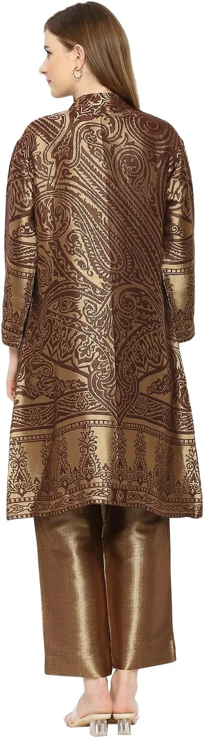 کت بلند زنانه پارچه ای طرح دار CLOTH HAUS INDIA با طراحی منحصر به فرد و شیک کت بلند زنانه پارچه ای طرح دار CLOTH HAUS INDIA با طراحی منحصر به فرد و شیک