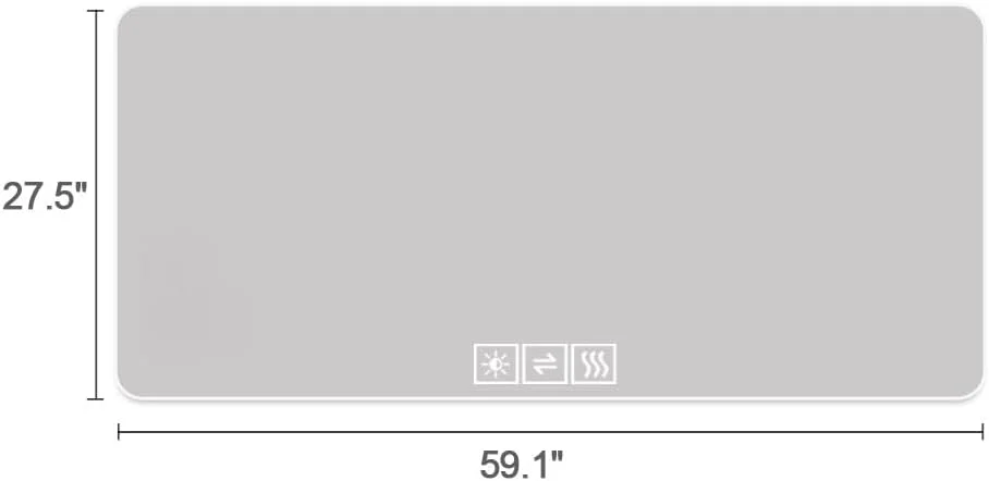 KEIKI 28" x 60" LED Bathroom Mirror, Anti-Fog Vanity Mirror, Wall Mounted Lighted Bathroom Mirror, 3 Colors, Corrosion-Resistant, Shatter-Proof