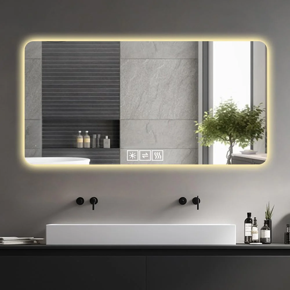 KEIKI 28" x 60" LED Bathroom Mirror, Anti-Fog Vanity Mirror, Wall Mounted Lighted Bathroom Mirror, 3 Colors, Corrosion-Resistant, Shatter-Proof
