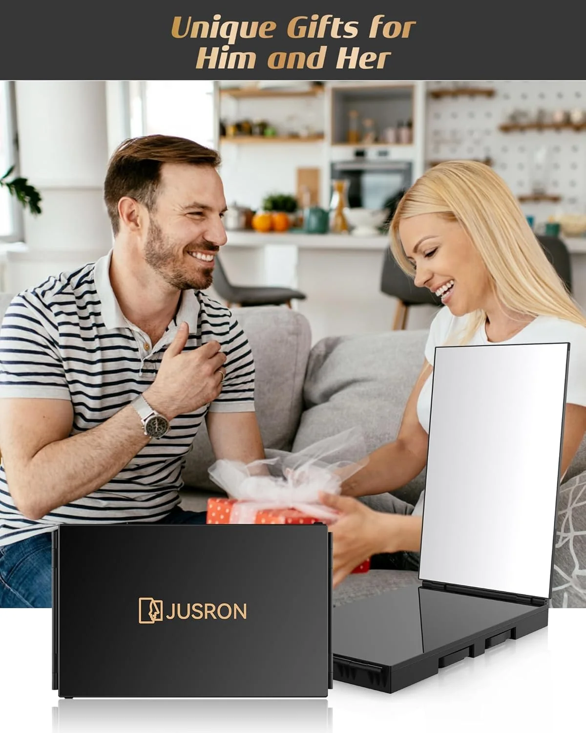 آینه سه طرفه JUSRON برای اصلاح مو، آینه 360 درجه با قلاب های قابل تنظیم ارتفاع برای در، حمام، آینه قابل حمل سه تایی اصلاح آرایشگری برای آرایش، برش، مرتب کردن، هدیه اصلاح (مشکی بدون LED) آینه سه طرفه JUSRON برای اصلاح مو، آینه 360 درجه با قلاب های قابل تنظیم ارتفاع برای در، حمام، آینه قابل حمل سه تایی اصلاح آرایشگری برای آرایش، برش، مرتب کردن، هدیه اصلاح (مشکی بدون LED)