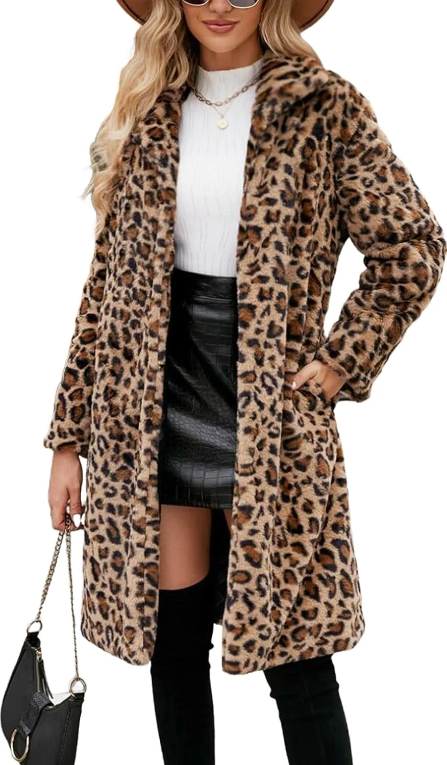 کت پلنگی مخمل زنانه، مدل پاییزی و زمستانی، قد متوسط، ترندی و یقه برگردان