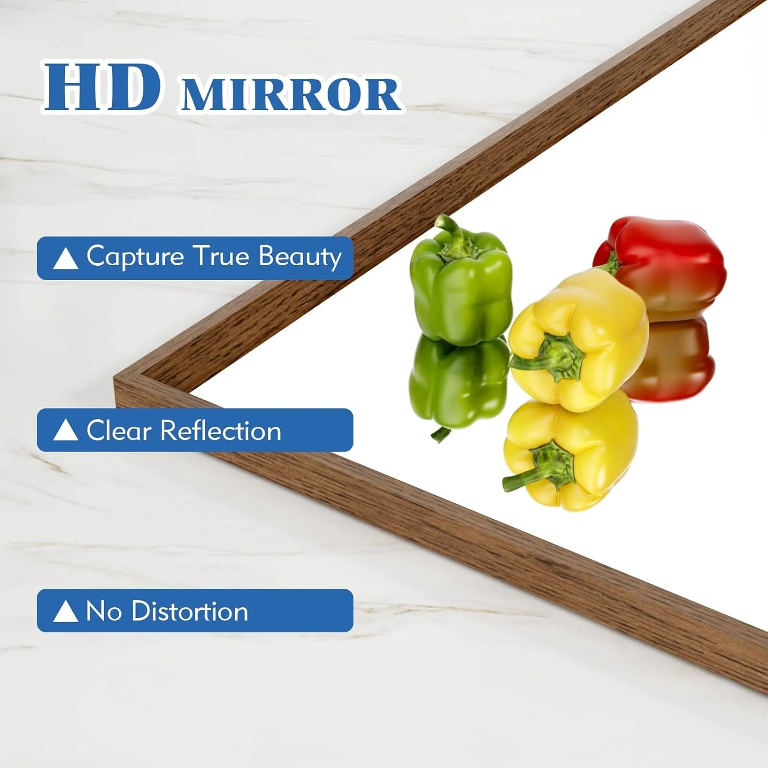 آینه مستطیلی گردویی رنگ ۲۸x۳۶ اینچ JISOSO برای حمام، شیشه مقاوم ۴ میلی متری، آینه مدرن روشویی برای حمام، قابل نصب افقی یا عمودی روی دیوار