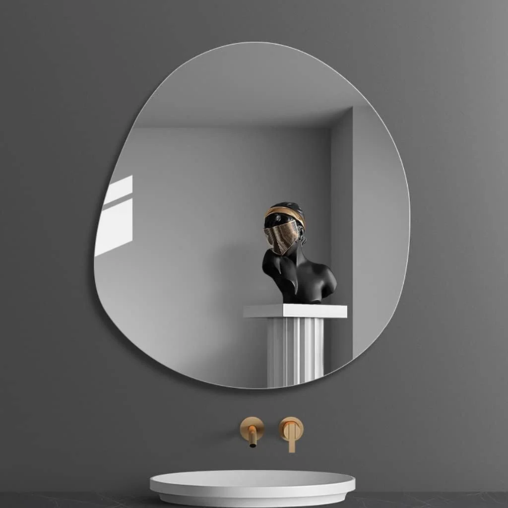 آینه دیواری نامنظم، آینه ضد انفجار بدون قاب 50 سانتی متری، آینه دیواری، آینه حمام، آینه آرایش، آینه روشویی اتاق خواب، آینه ورودی