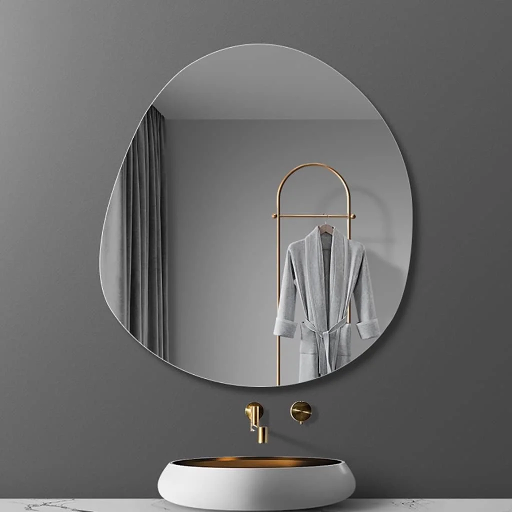 آینه دیواری نامنظم، آینه ضد انفجار بدون قاب 50 سانتی متری، آینه دیواری، آینه حمام، آینه آرایش، آینه روشویی اتاق خواب، آینه ورودی