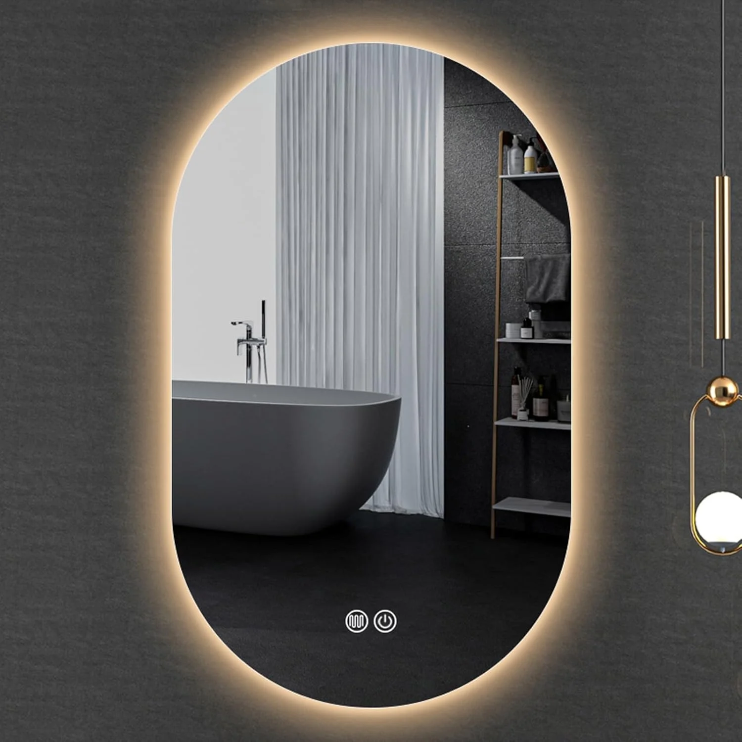 آینه حمام نامنظم با نور ال ای دی 3 رنگ، آینه آرایش دیواری با کلید لمسی و پد ضد بخار، آینه های هوشمند ال ای دی کم مصرف، دیمر پذیر (رنگ: C، اندازه: 50 * 80 سانتی متر / 19.7 * 31.5 اینچ) آینه حمام نامنظم با نور ال ای دی 3 رنگ، آینه آرایش دیواری با کلید لمسی و پد ضد بخار، آینه های هوشمند ال ای دی کم مصرف، دیمر پذیر (رنگ: C، اندازه: 50 * 80 سانتی متر / 19.7 * 31.5 اینچ)