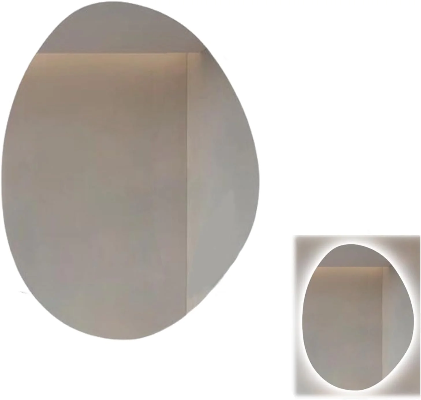 آینه آرایشی با چراغ، آینه نامنظم برای دیوار، آینه حمام، آینه موجی تزئینی بزرگ با نور LED، آینه آرایش هالیوودی برای میز اتاق خواب آینه آرایشی با چراغ، آینه نامنظم برای دیوار، آینه حمام، آینه موجی تزئینی بزرگ با نور LED، آینه آرایش هالیوودی برای میز اتاق خواب