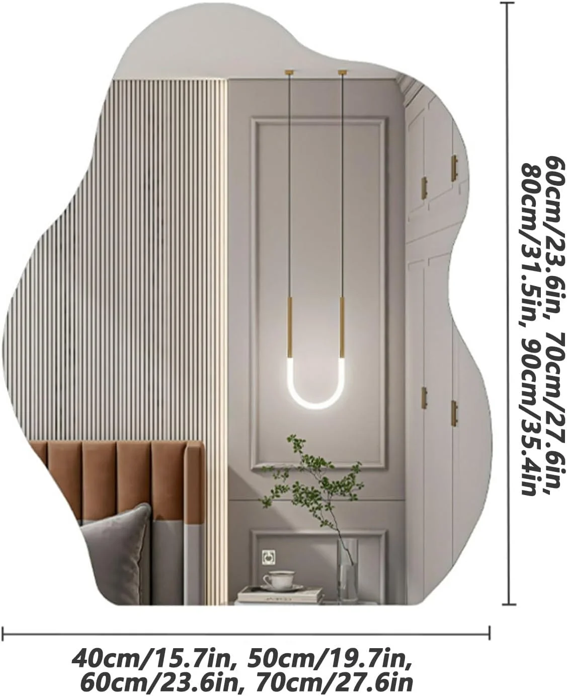 آینه حمام ابر شکل نامنظم با نور LED، آینه دیواری روشن ضد مه، نورپردازی کم نور 3 رنگ، آینه تزئینی نامتقارن شیک (اندازه: 50x70 سانتی متر) آینه حمام ابر شکل نامنظم با نور LED، آینه دیواری روشن ضد مه، نورپردازی کم نور 3 رنگ، آینه تزئینی نامتقارن شیک (اندازه: 50x70 سانتی متر)