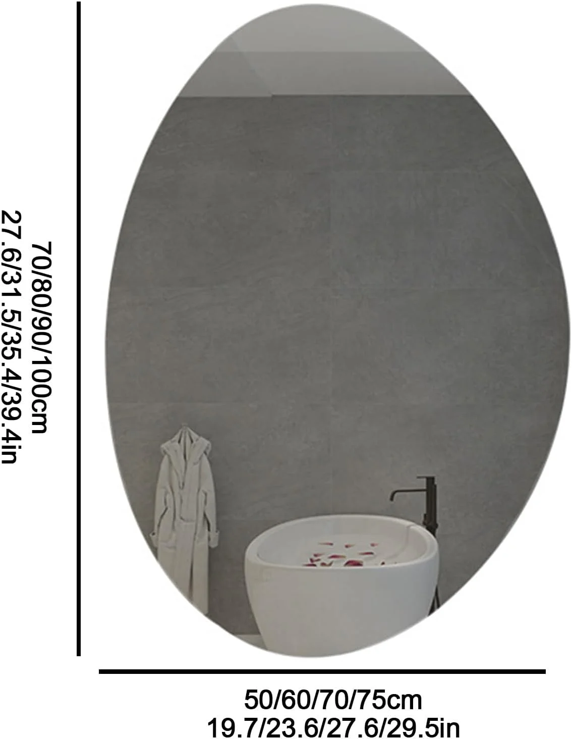 آینه حمام LED نامنظم، آینه دیواری ضد بخار حمام، نور قابل تنظیم، آینه هوشمند حمام با کلید لمسی، ایمن و ضد انفجار، مناسب برای حمام، دکوراسیون منزل (سه رنگ)