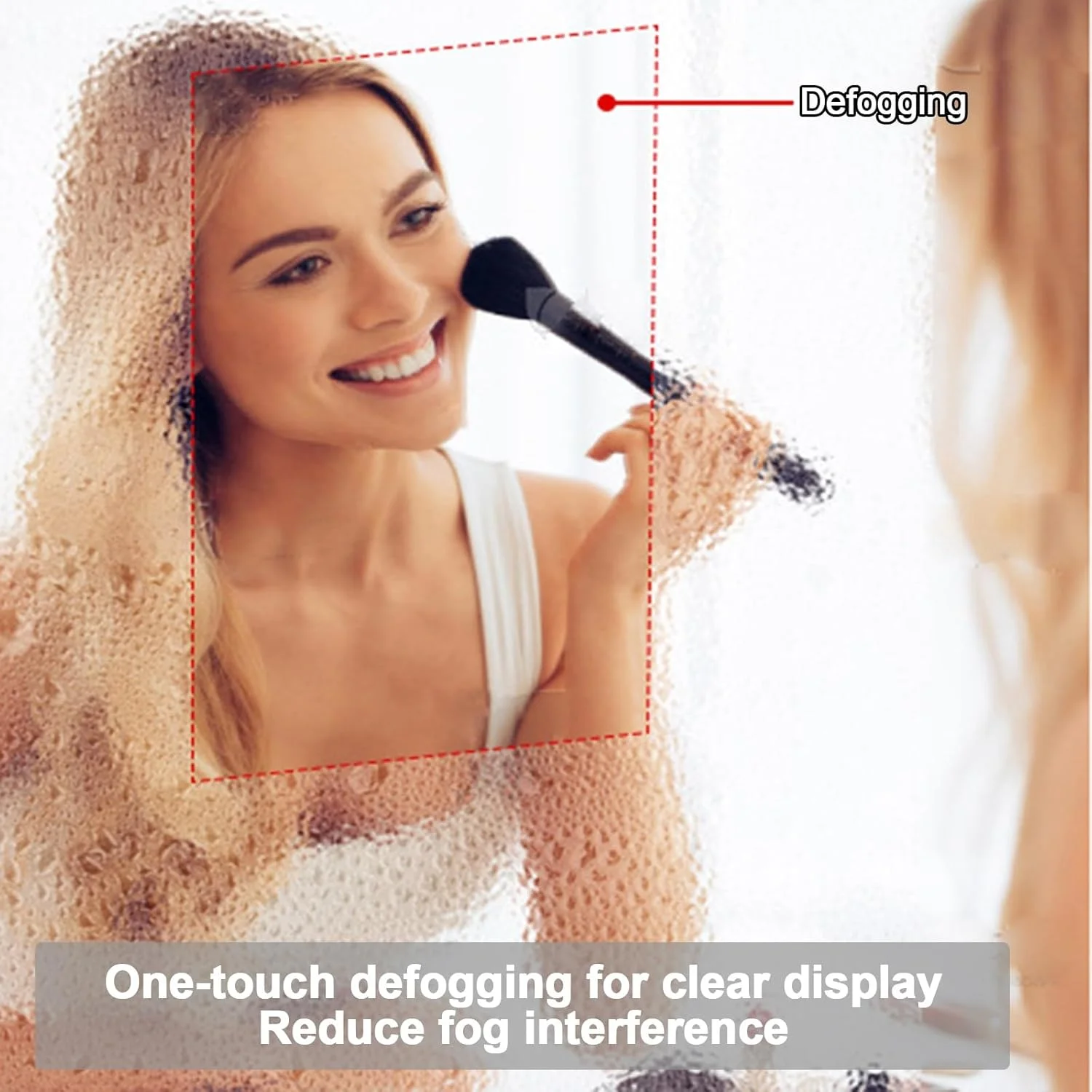 آینه حمام LED نامنظم، آینه دیواری ضد بخار حمام، نور قابل تنظیم، آینه هوشمند حمام با کلید لمسی، ایمن و ضد انفجار، مناسب برای حمام، دکوراسیون منزل (سه رنگ)