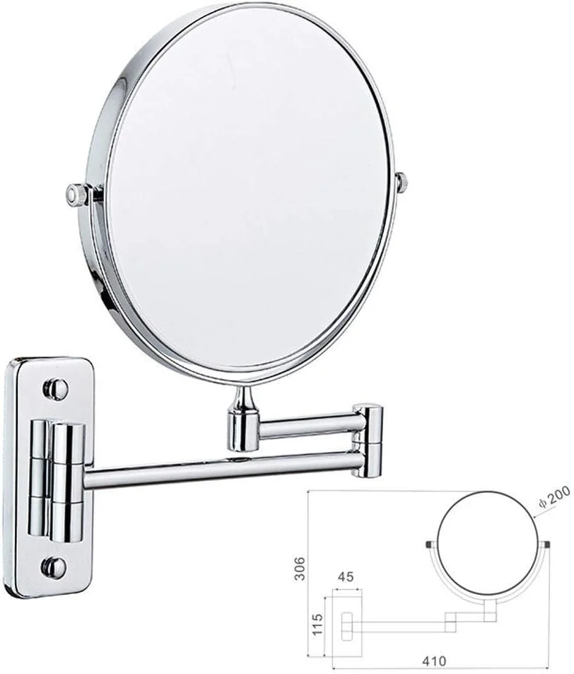 آینه آرایشی INWWUH، آینه های دو طرفه دیواری برای حمام با بزرگنمایی 3 برابر، آینه آرایشی 8 اینچی، چرخش 360 درجه، قابل افزایش طول برای حمام، اسپا و هتل آینه آرایشی INWWUH، آینه های دو طرفه دیواری برای حمام با بزرگنمایی 3 برابر، آینه آرایشی 8 اینچی، چرخش 360 درجه، قابل افزایش طول برای حمام، اسپا و هتل