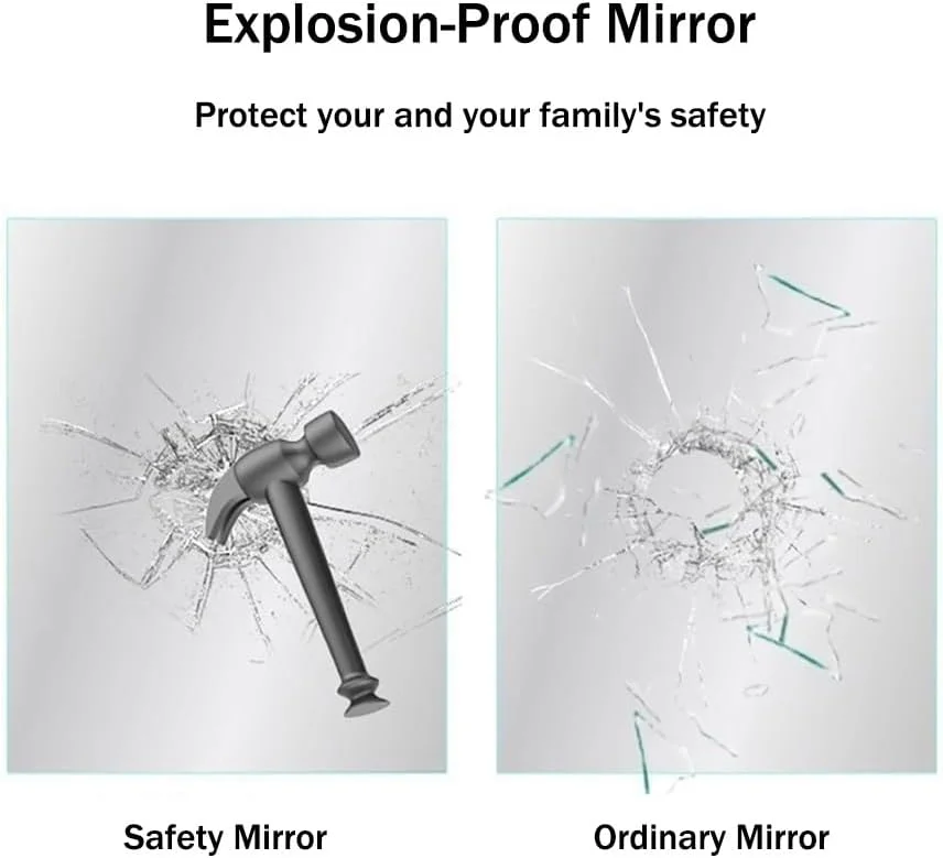 آینه آرایشی هوشمند LED با نور 3 رنگ - آینه حمام نیم دایره بزرگ با ضد بخار و کلید لمسی - آینه دیواری بدون قاب (برش زیر سمت چپ 43.3 اینچ)