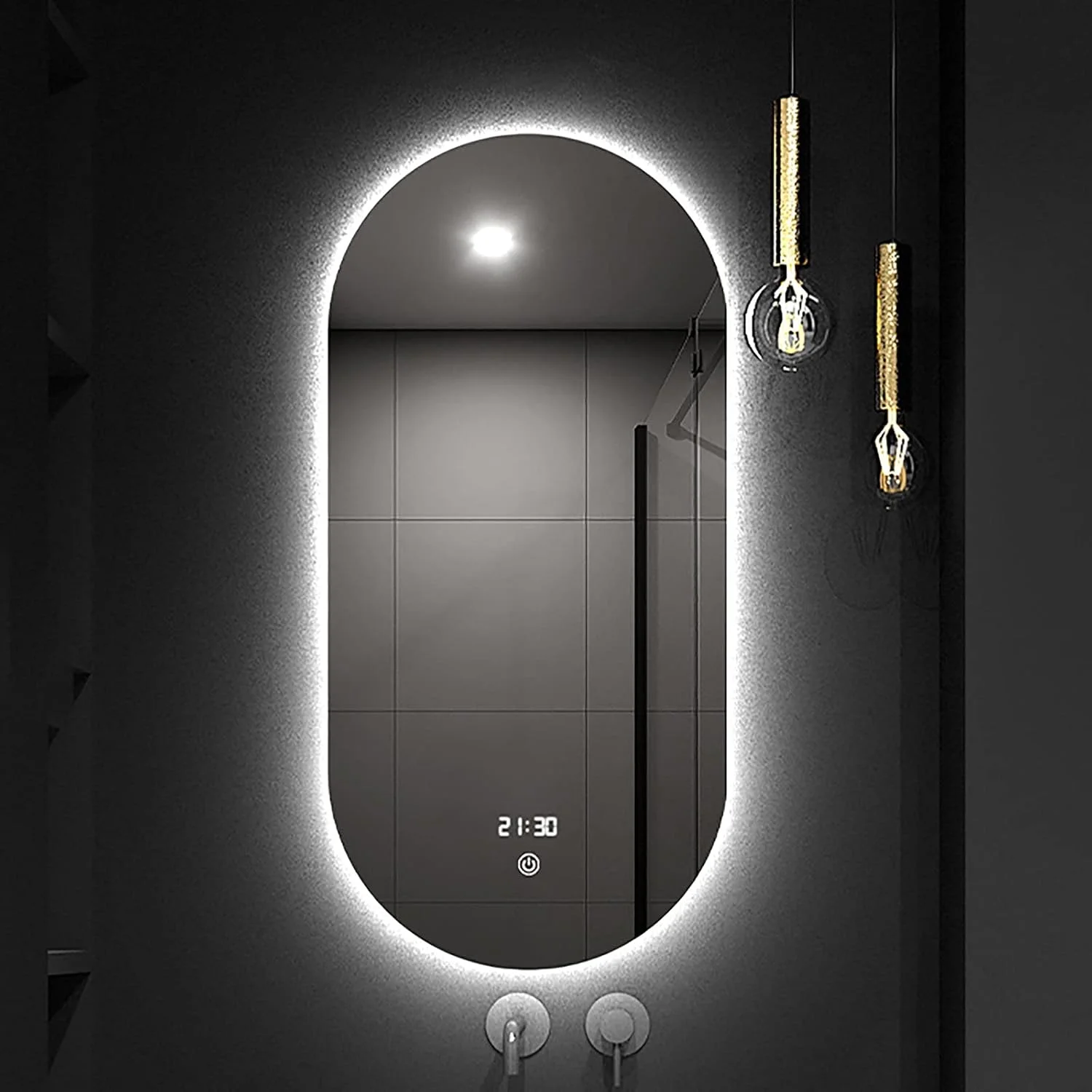 آینه حمام LED با نور پس زمینه IlluminatLED، ابعاد 500 در 800 میلی متر، آینه روشویی چند منظوره LED دیواری با چراغ و پد ضد بخار، تغییر 3 رنگ سفید/خنثی/گرم آینه حمام LED با نور پس زمینه IlluminatLED، ابعاد 500 در 800 میلی متر، آینه روشویی چند منظوره LED دیواری با چراغ و پد ضد بخار، تغییر 3 رنگ سفید/خنثی/گرم