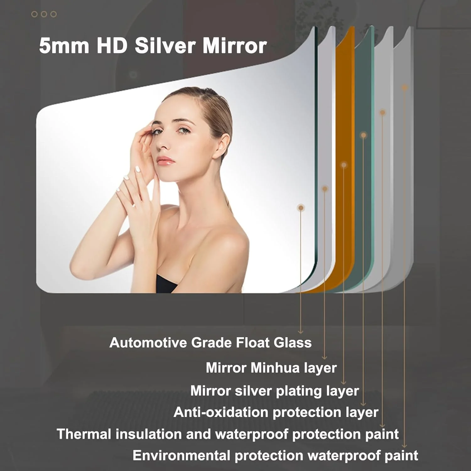 آینه نیم دایره ای LED دار مناسب آرایش و سرویس بهداشتی، آینه دیواری هوشمند LED HD، تک لمسی+نور سه رنگ+تنظیم نور پیوسته+ضد انفجار (سایز: 70 سانتی متر، رنگ: برش زیر چپ) (چپ Undercut) آینه نیم دایره ای LED دار مناسب آرایش و سرویس بهداشتی، آینه دیواری هوشمند LED HD، تک لمسی+نور سه رنگ+تنظیم نور پیوسته+ضد انفجار (سایز: 70 سانتی متر، رنگ: برش زیر چپ) (چپ Undercut)