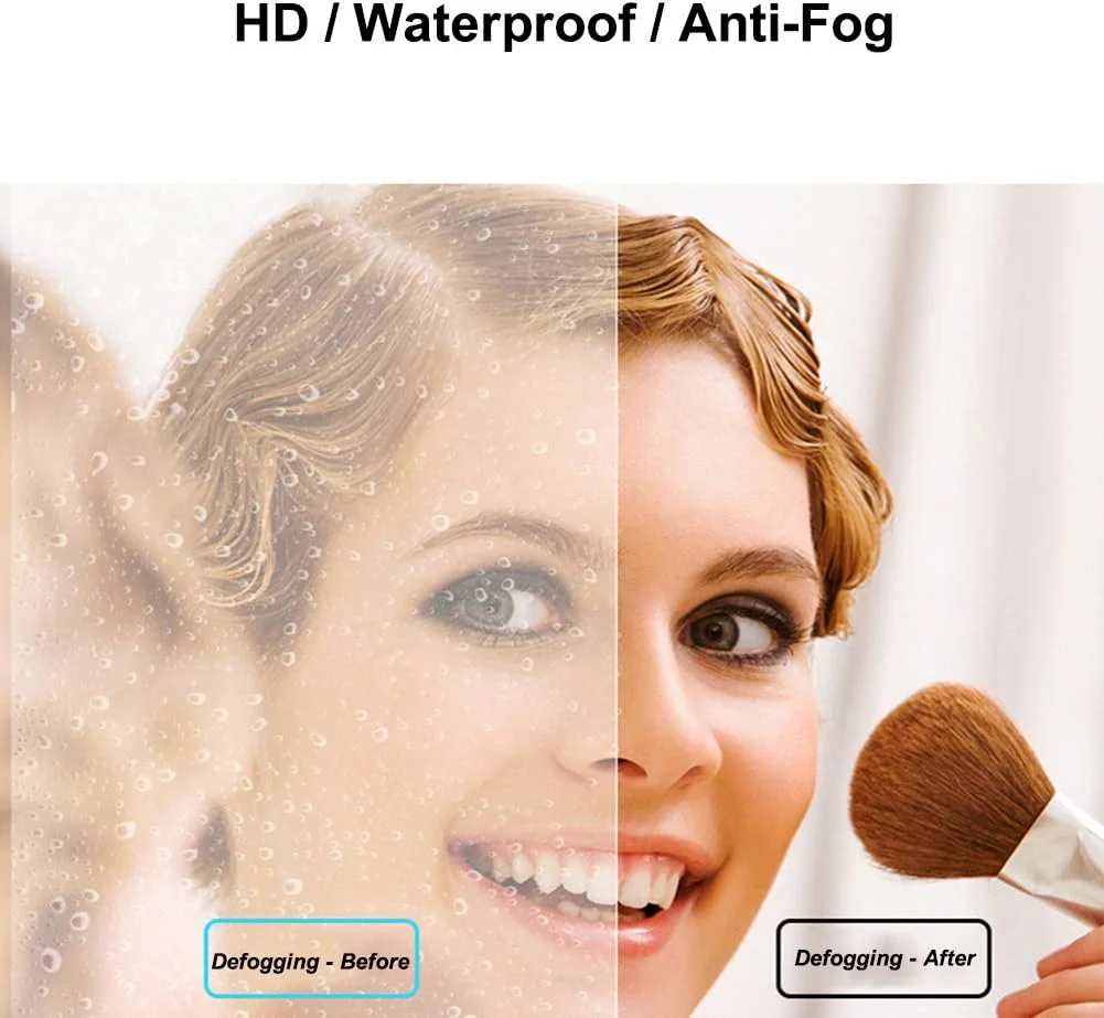 آینه گرد دیواری LED دار برای حمام، آینه آرایشی، ضد بخار هوشمند/دکمه لمسی، نور گرم - 785 میلی متر