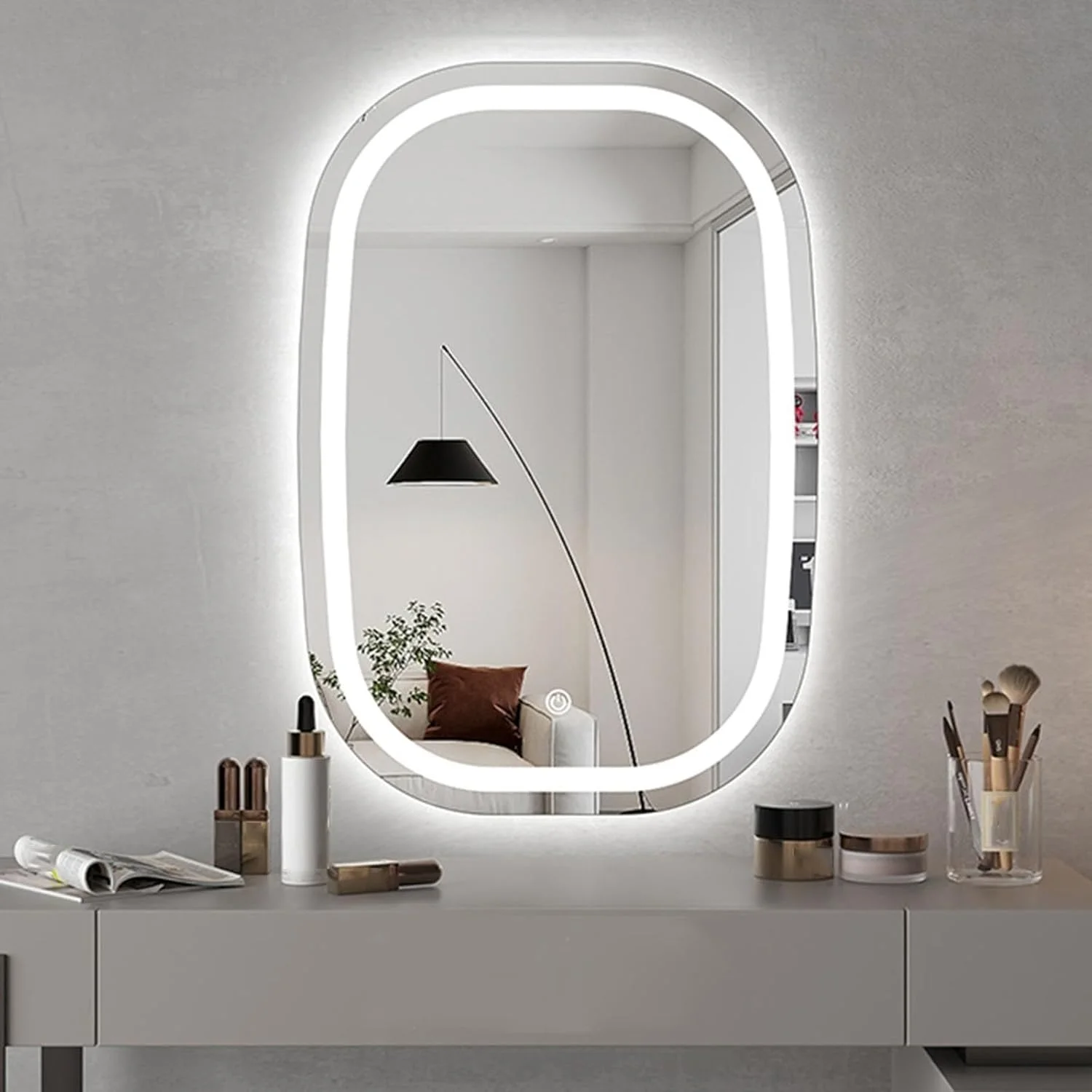 آینه بزرگ LED نورانی، آینه حمام بدون قاب، آینه دیواری، آینه آرایش چند منظوره، سه رنگ با قابلیت تنظیم نور بی نهایت، IP44، حسگر لمسی، نصب عمودی/افقی آینه بزرگ LED نورانی، آینه حمام بدون قاب، آینه دیواری، آینه آرایش چند منظوره، سه رنگ با قابلیت تنظیم نور بی نهایت، IP44، حسگر لمسی، نصب عمودی/افقی