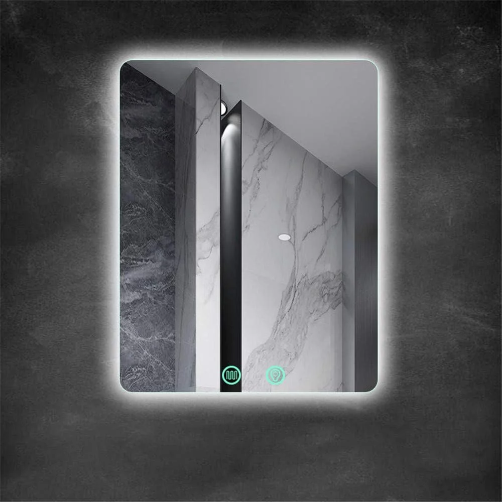 آینه حمام LED روشن، آینه آرایش دیواری، کلید کنترل لمسی نور، دارای پد ضد بخار داخلی، دارای استاندارد IP44، عمودی، 70×90 سانتی متر آینه حمام LED روشن، آینه آرایش دیواری، کلید کنترل لمسی نور، دارای پد ضد بخار داخلی، دارای استاندارد IP44، عمودی، 70×90 سانتی متر